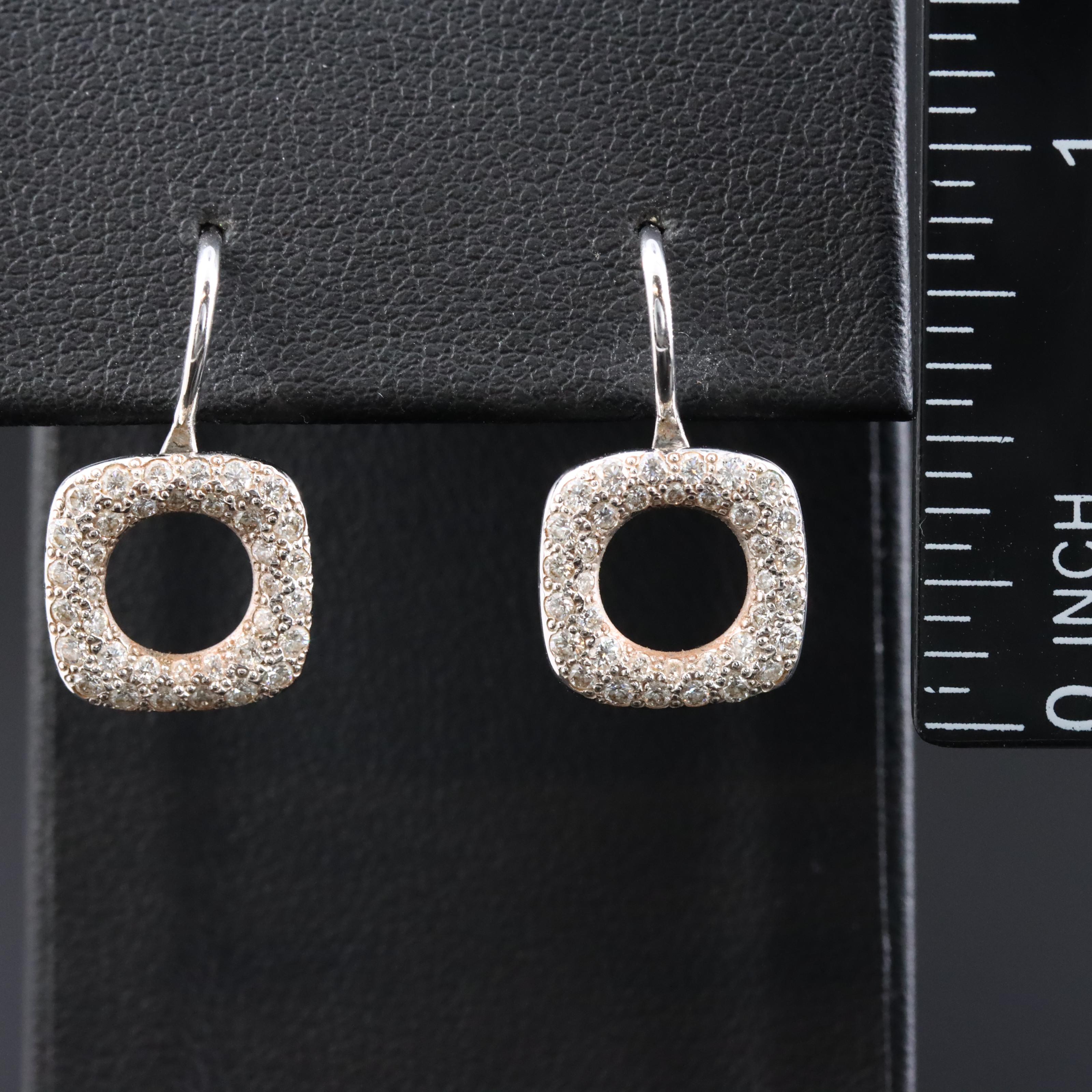 Tiffany & Co. 18K 0.72 CTW Diamond Cushion Drop Earrings