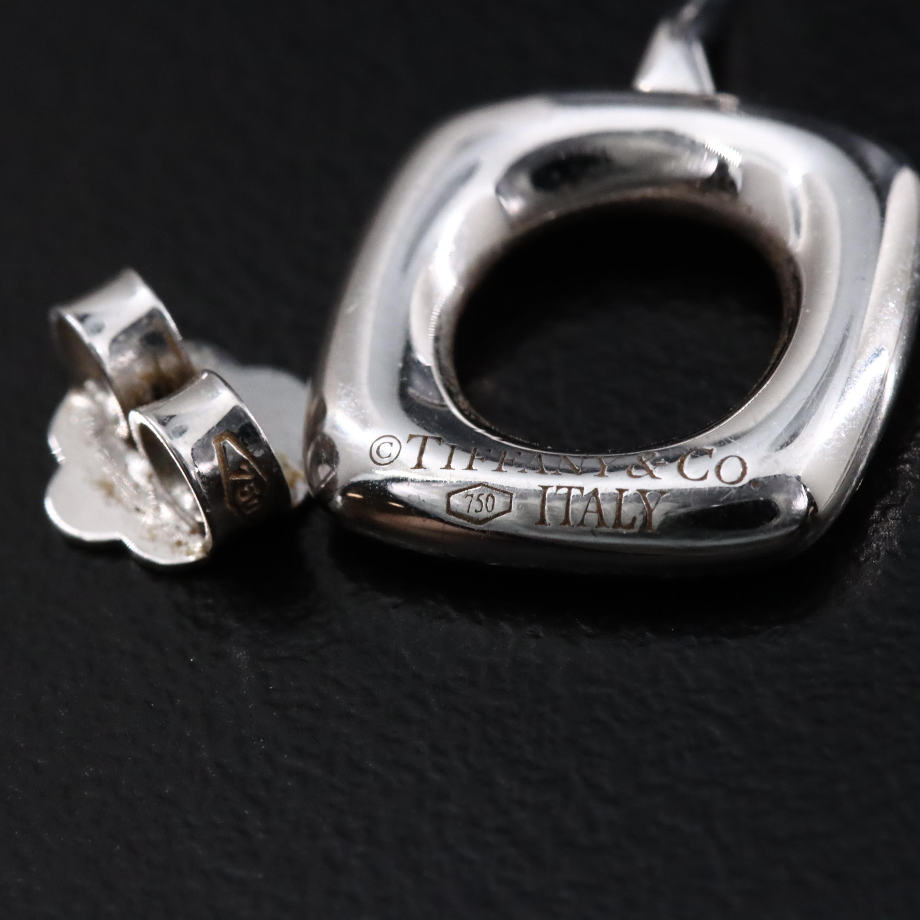 Tiffany & Co. 18K 0.72 CTW Diamond Cushion Drop Earrings