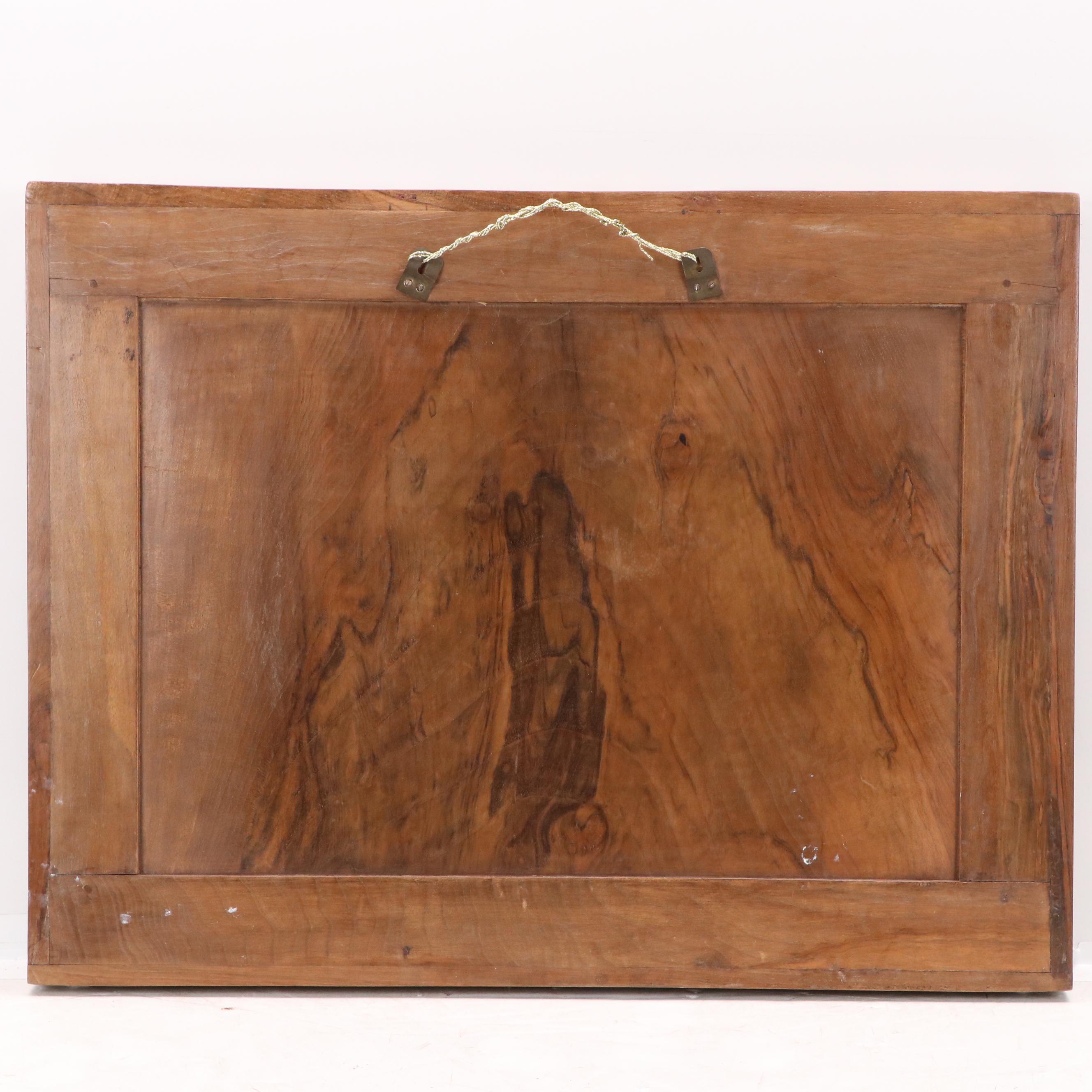 Carved Wood Relief with Floral Designs, 20th Century