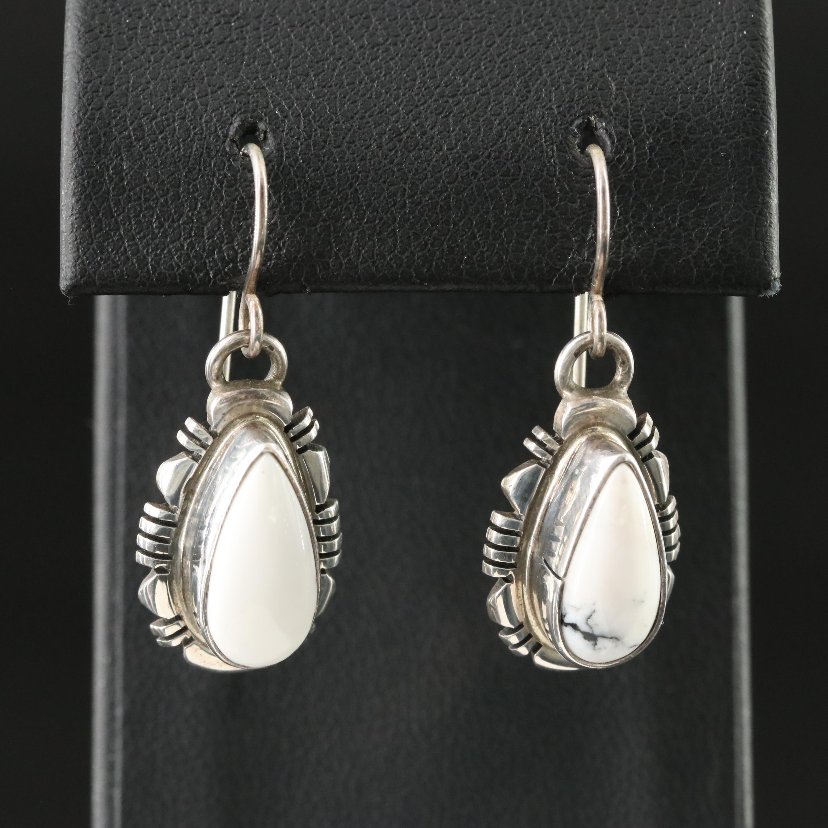 Thomas Francisco Navajo Diné Sterling Howlite Earrings