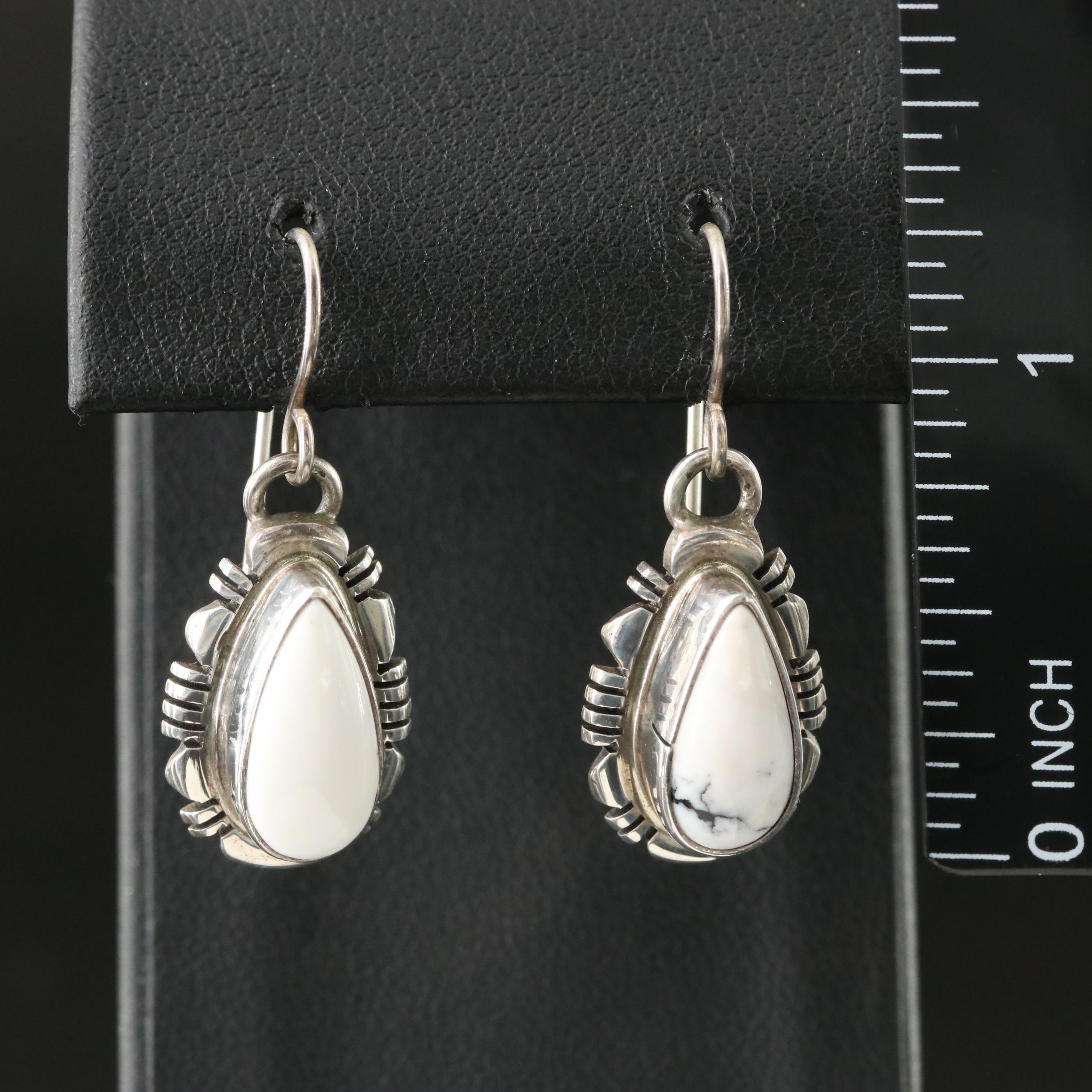 Thomas Francisco Navajo Diné Sterling Howlite Earrings