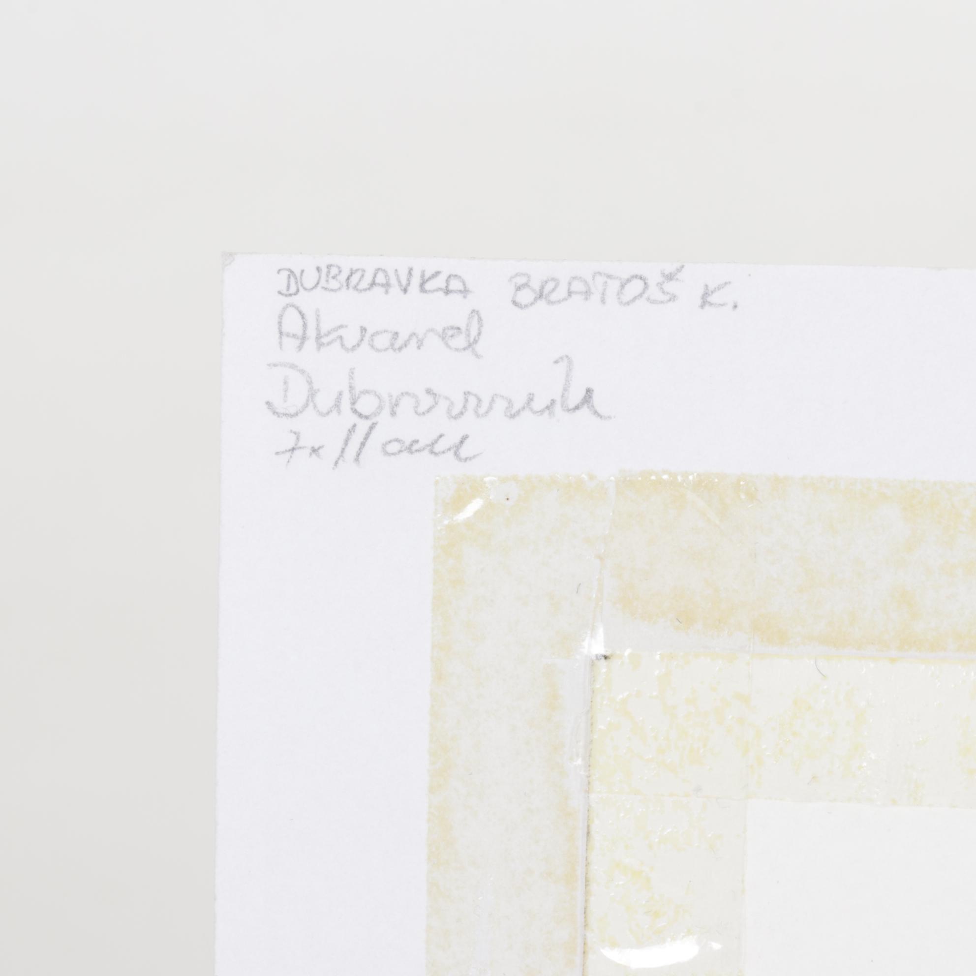 Dubravka Bratoš Krasnić Watercolor Seaside Landscape in Contrasting Colors