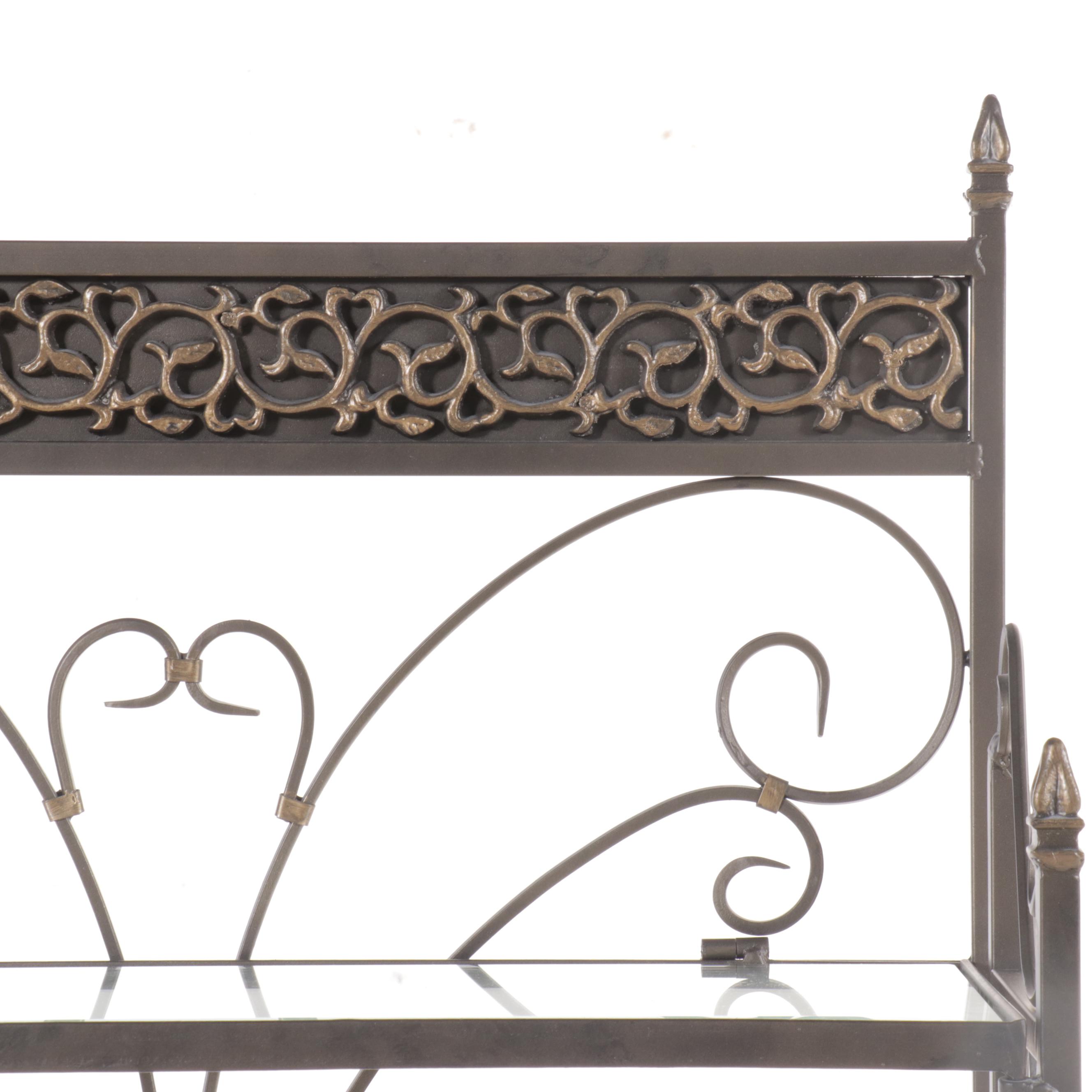 Metal Wall Unit with Glass Shelves