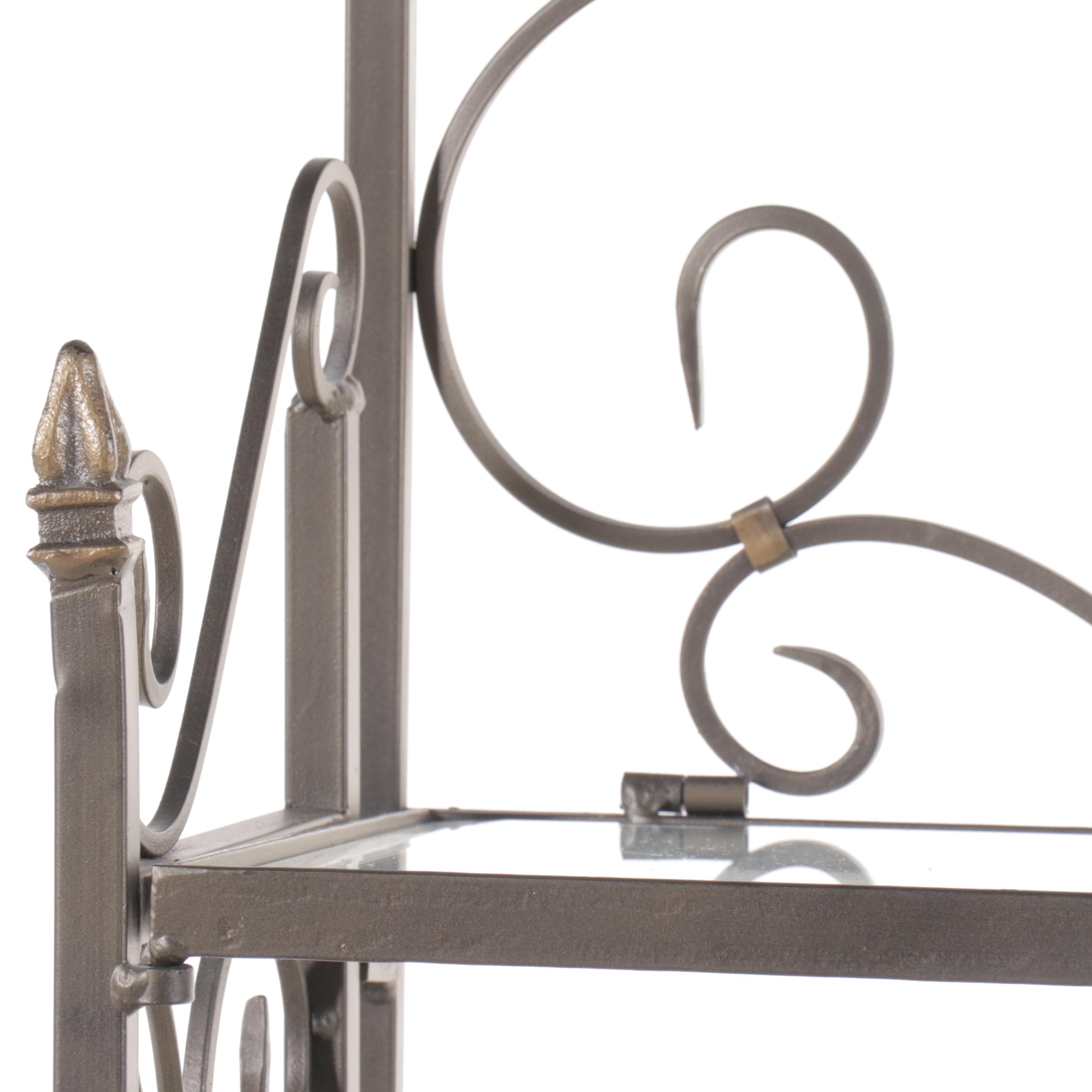 Metal Wall Unit with Glass Shelves