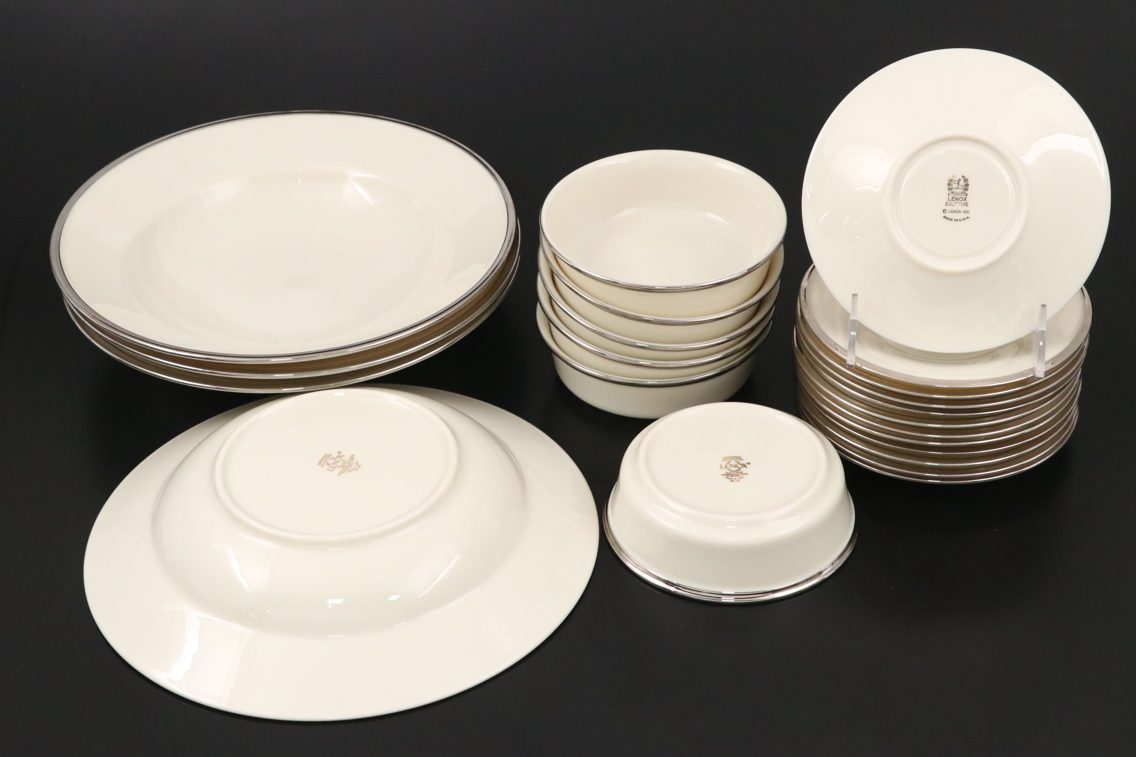 Lenox Dimension Collection "Solitaire" Porcelain Dinnerware