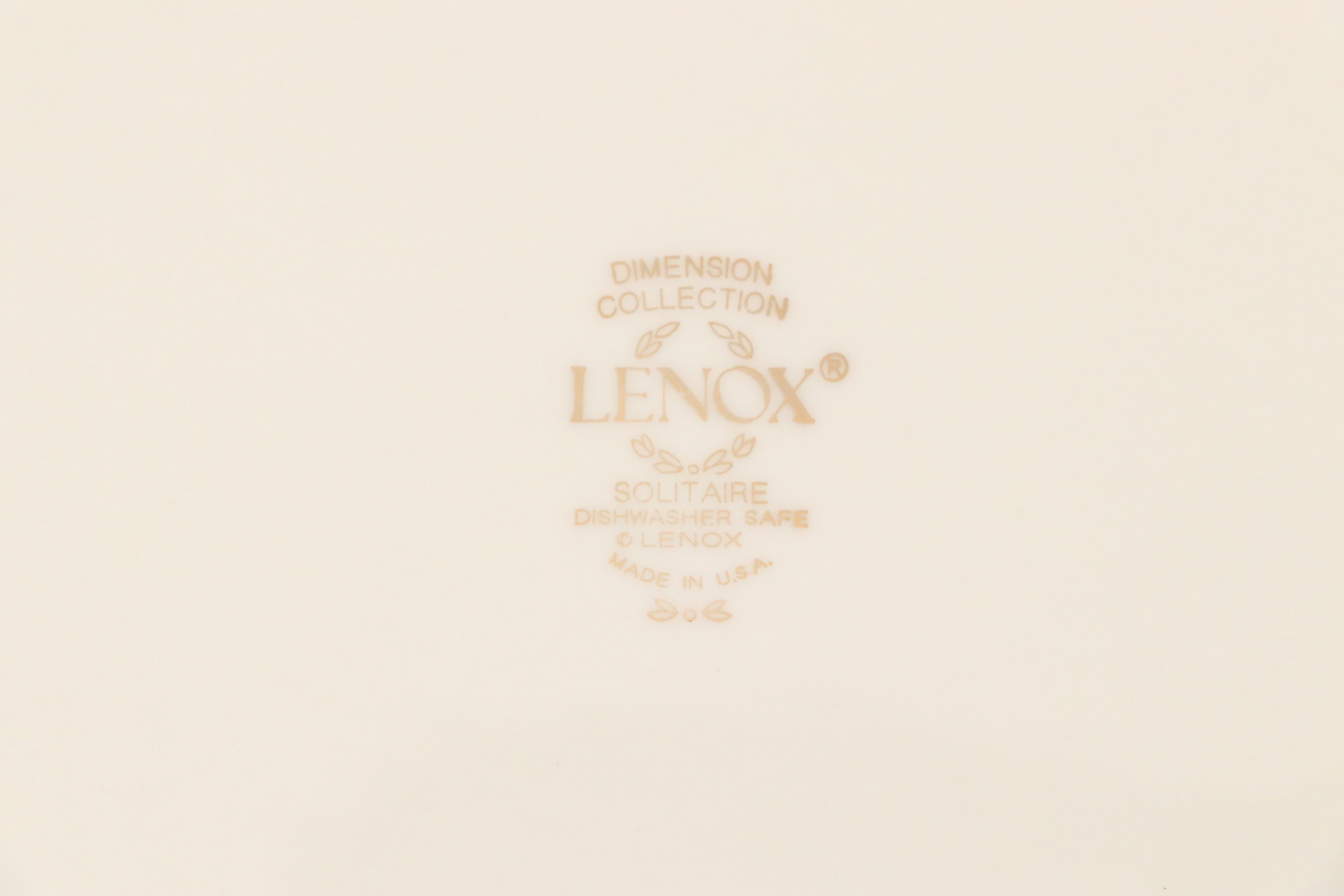 Lenox Dimension Collection "Solitaire" Porcelain Dinnerware