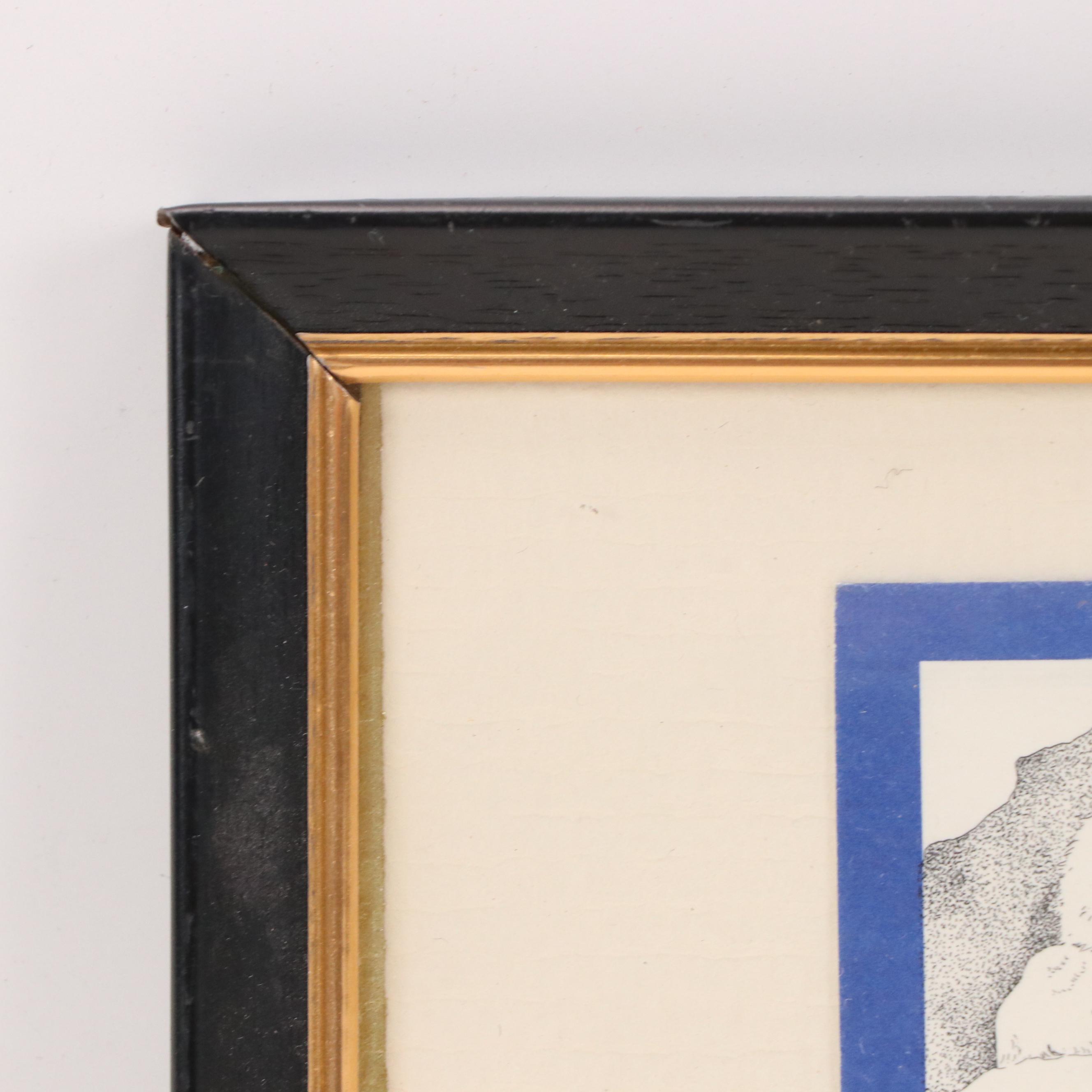 Lithograph Illustration of Arctic Wildlife, Late 20th Century