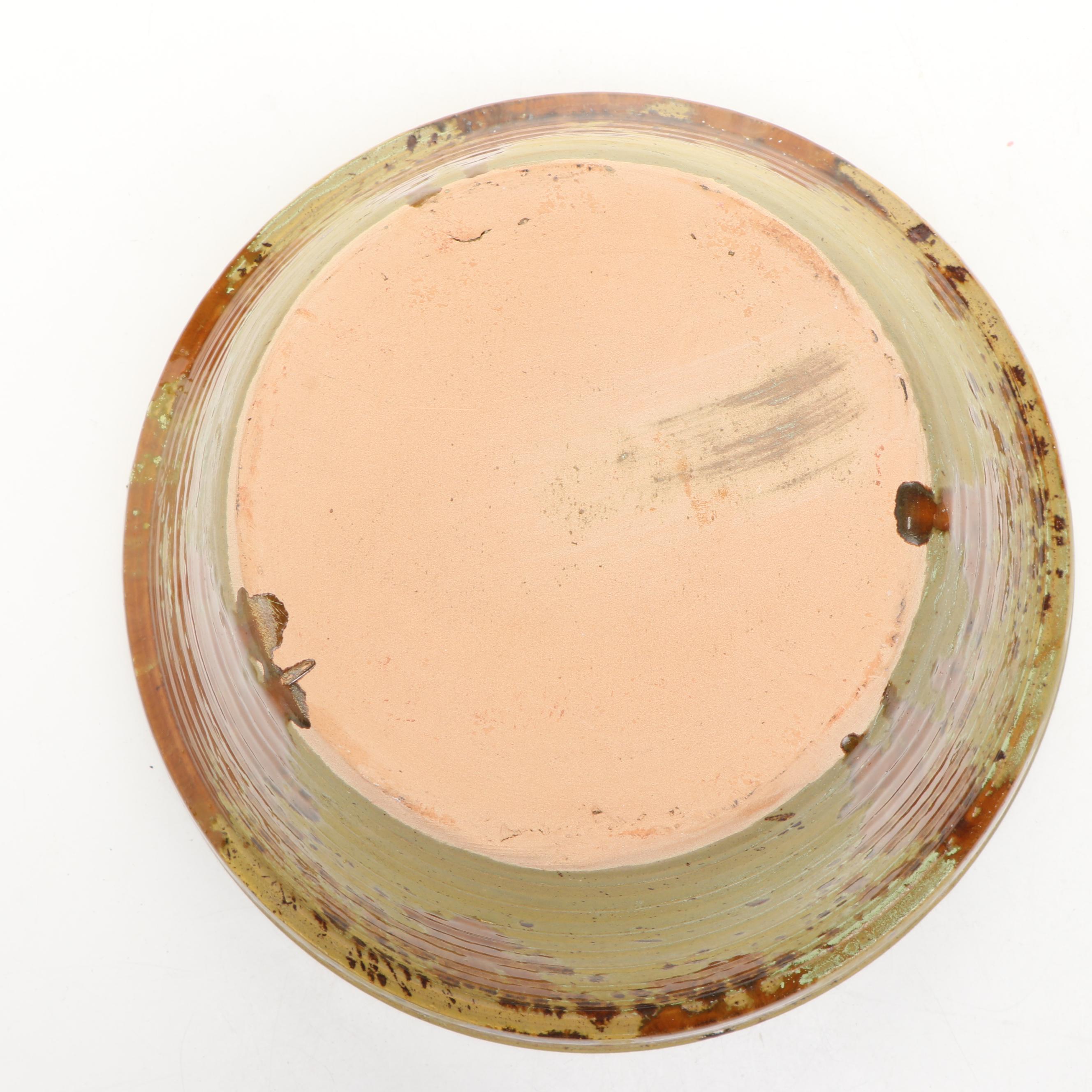 Raymor "Traditional" Brown and Green Glaze Ceramic Planters