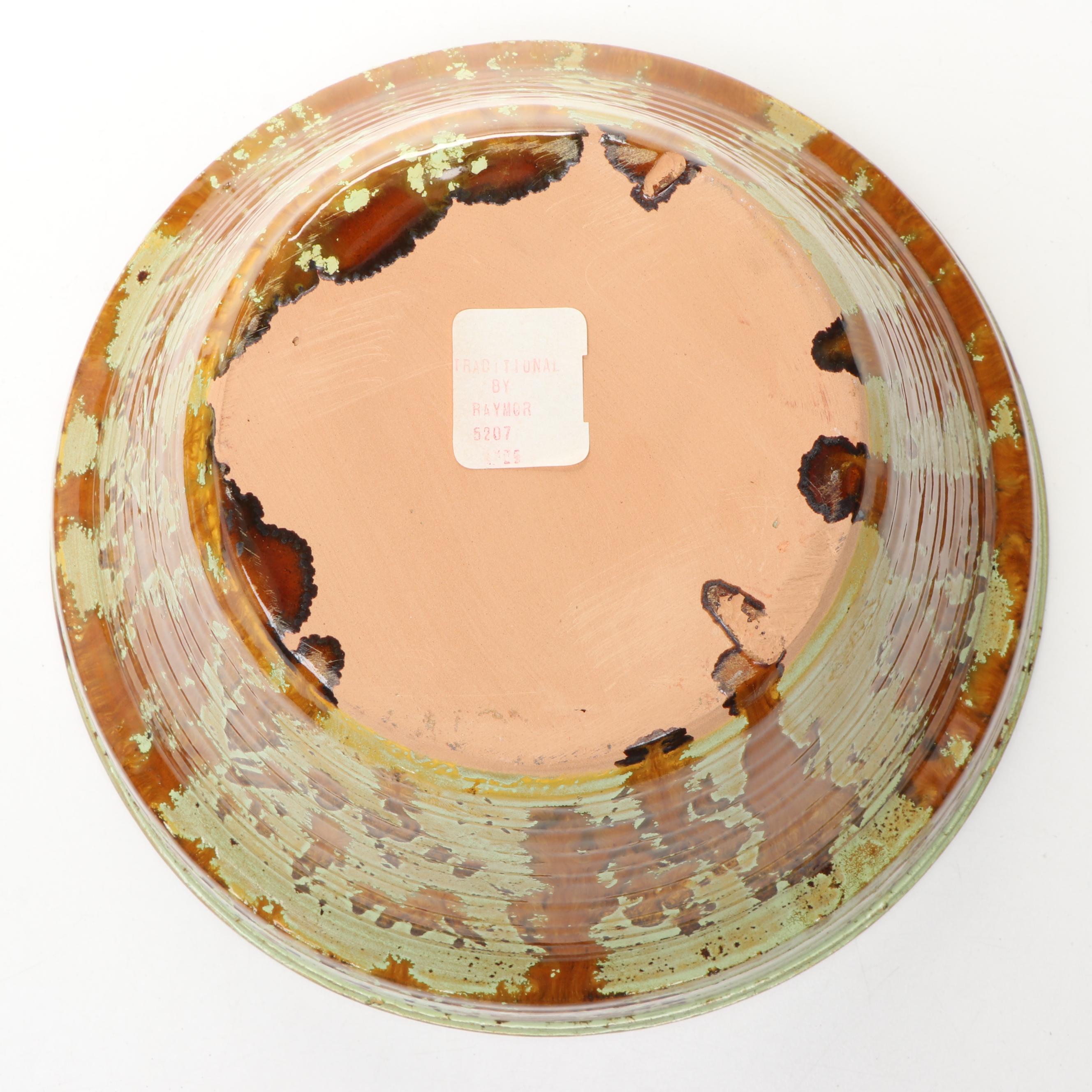 Raymor "Traditional" Brown and Green Glaze Ceramic Planters