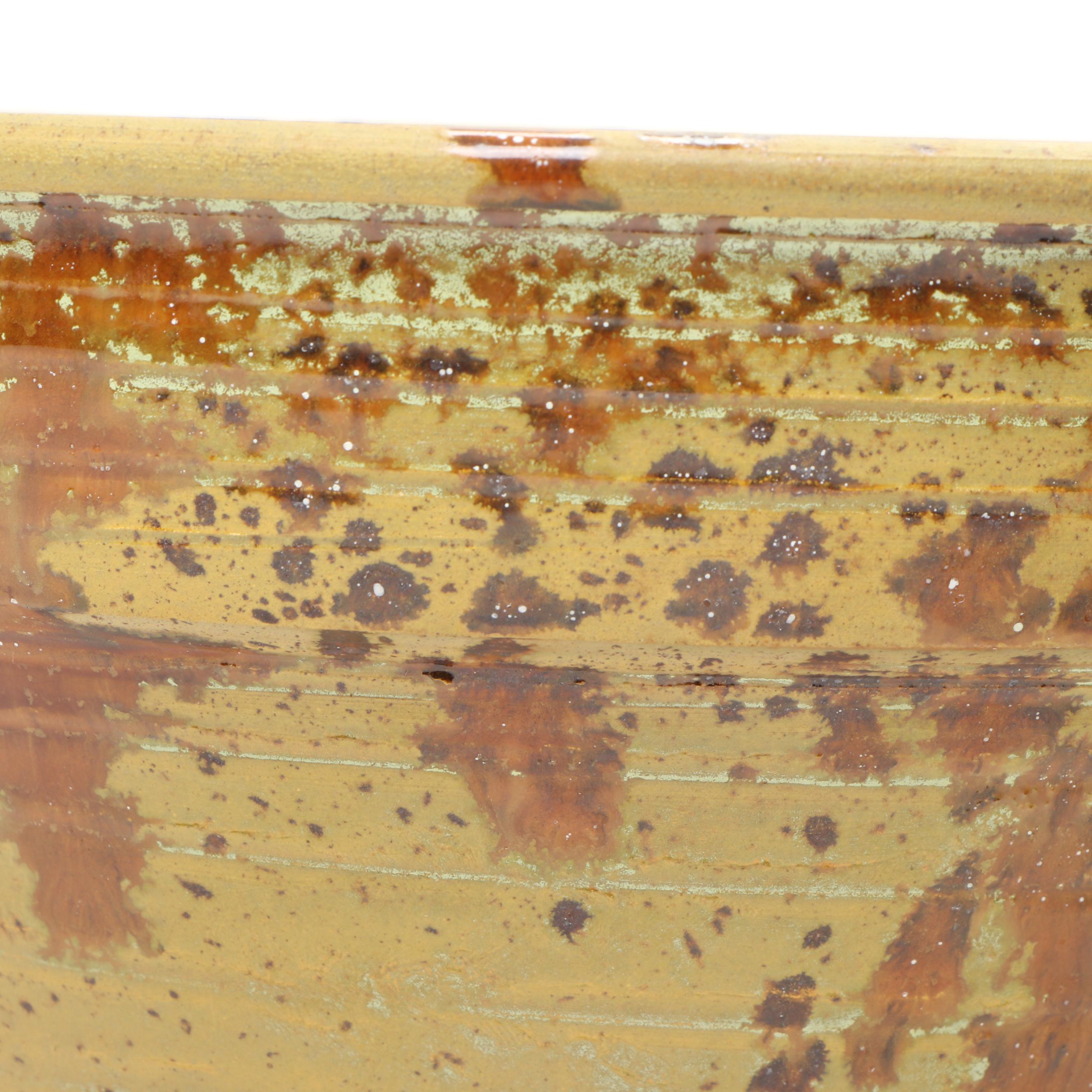 Raymor "Traditional" Brown and Green Glaze Ceramic Planters