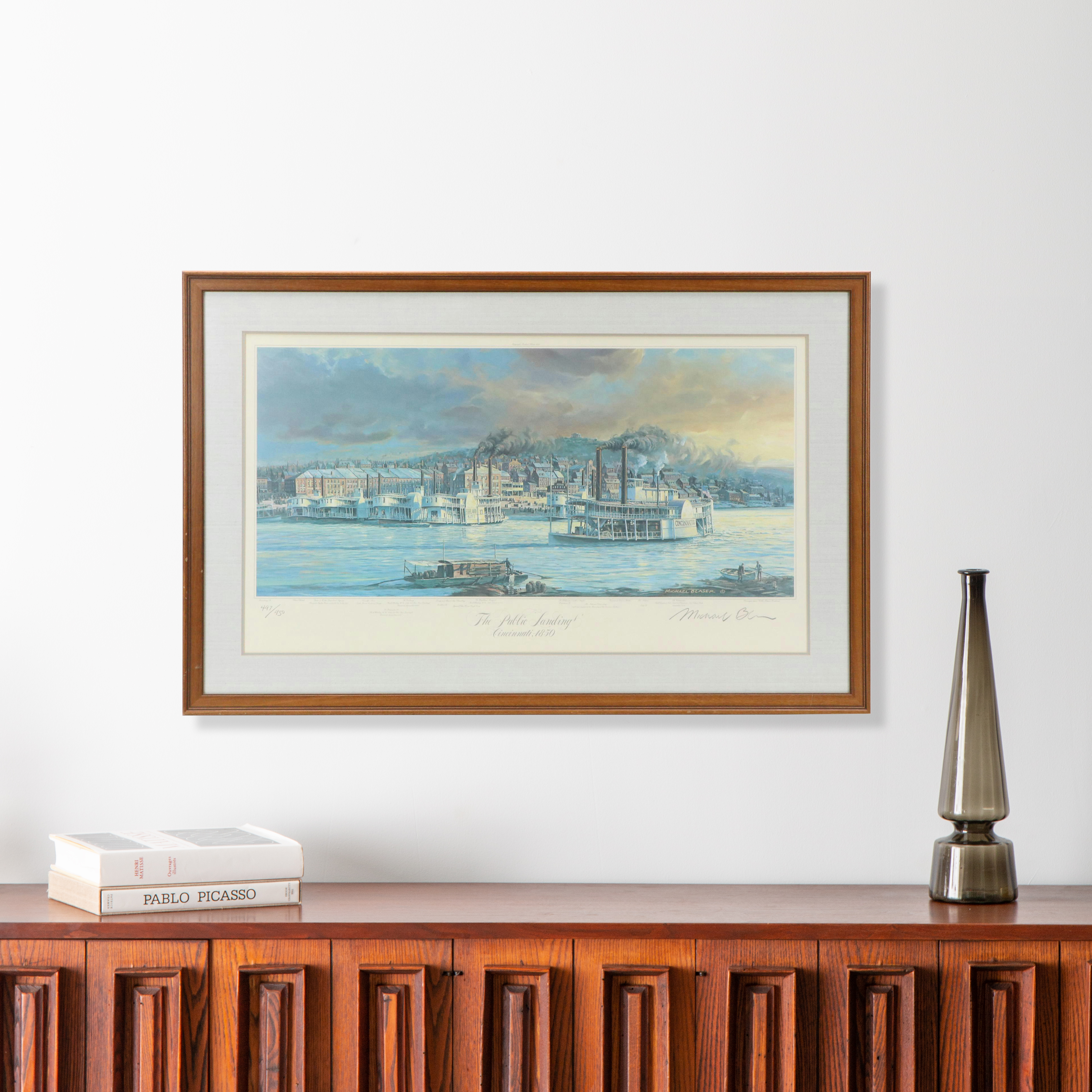 Michael Blaser Offset Lithograph "The Public Landing," 1991