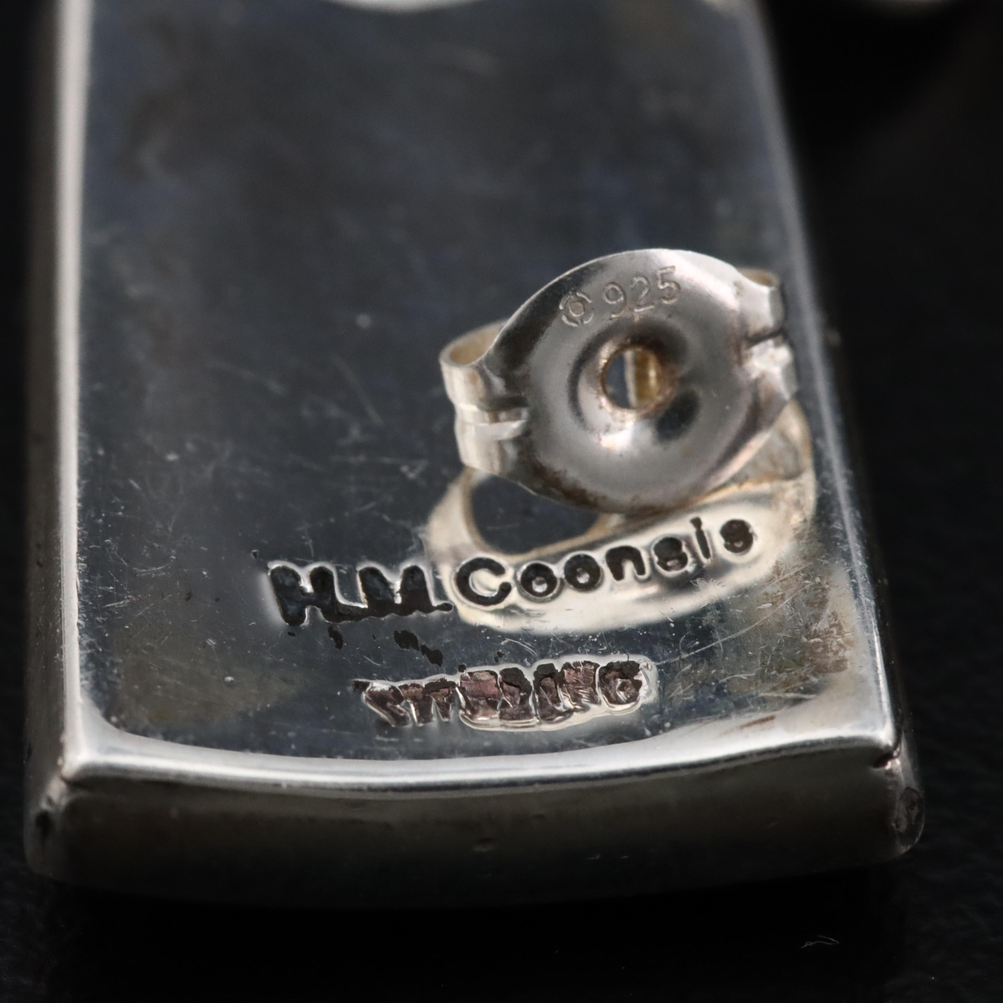 Harlan & Monica Coonsis Zuni Sterling Turquoise and Enamel Earrings