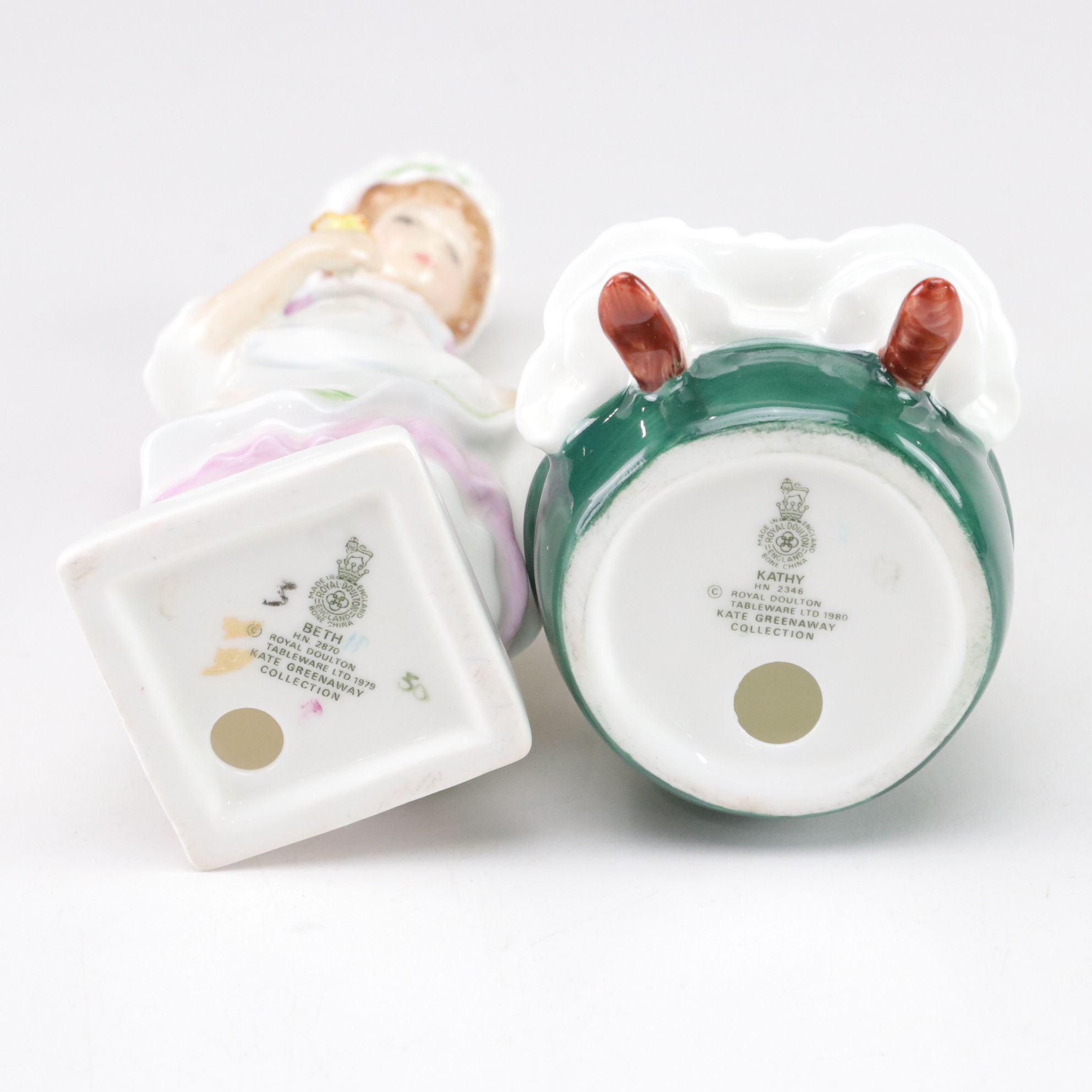 Royal Doulton Bone China "Tom", "Kathy" and "Nell" in Kate Greenaway Collection