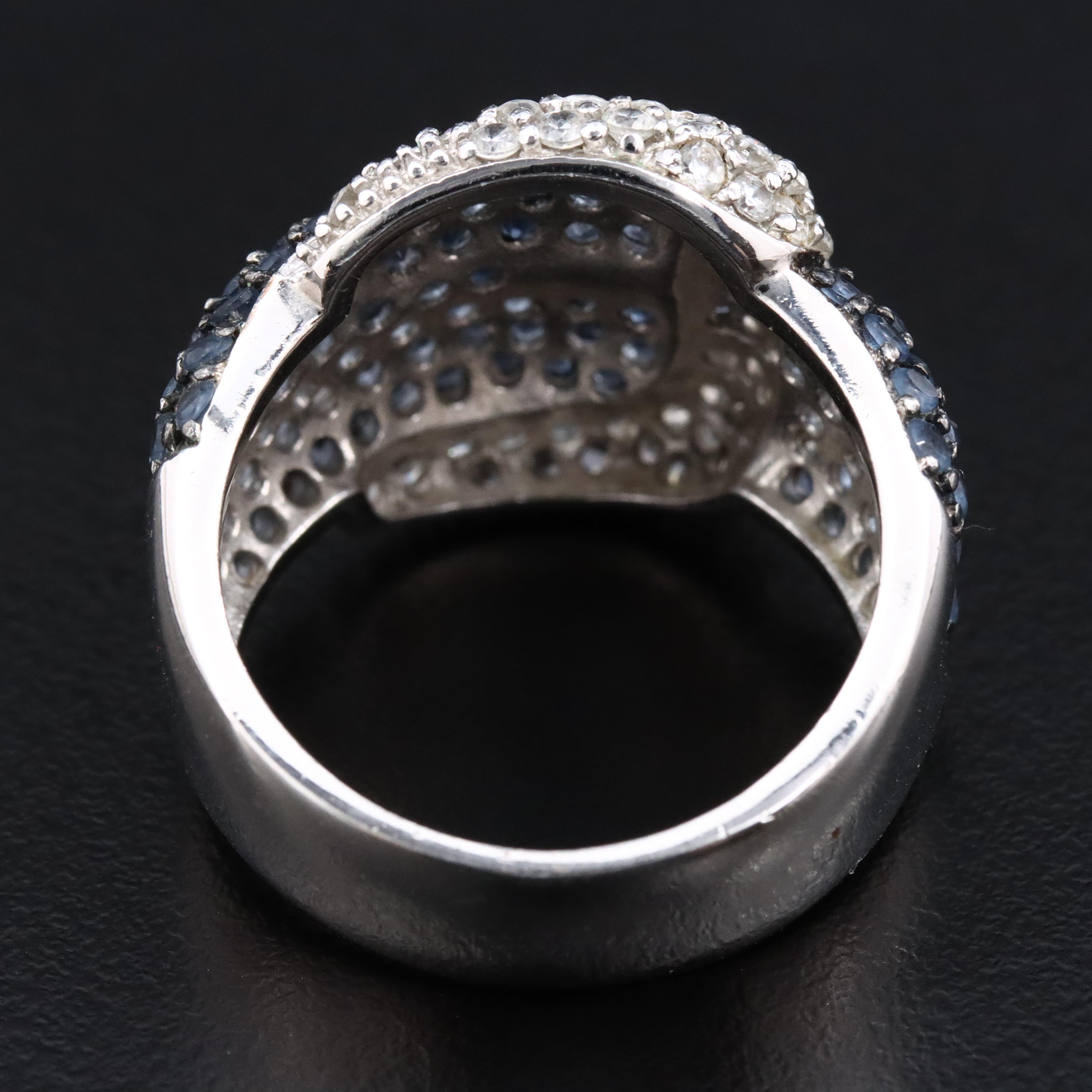 Sterling Rhinestone Buckle Ring