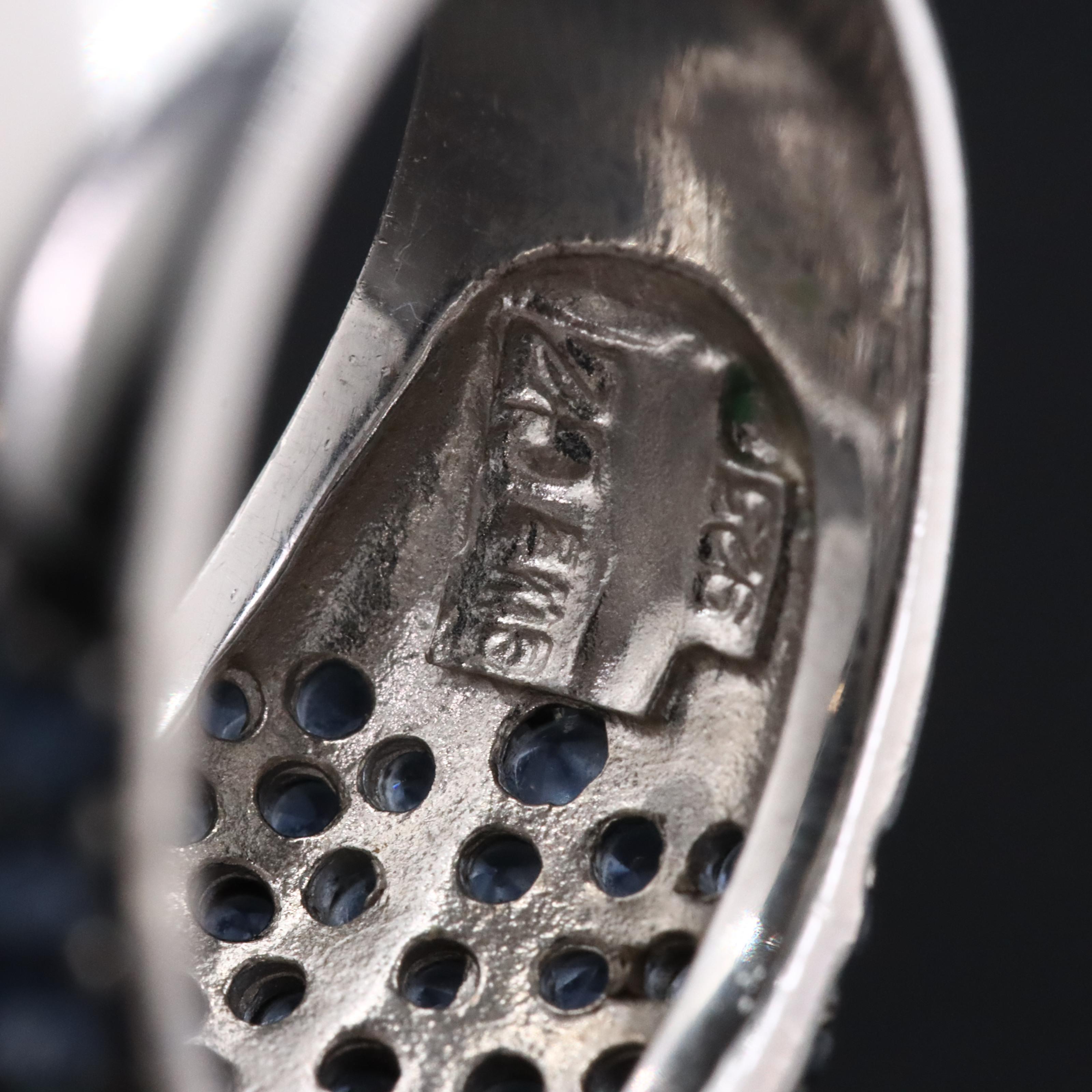 Sterling Rhinestone Buckle Ring