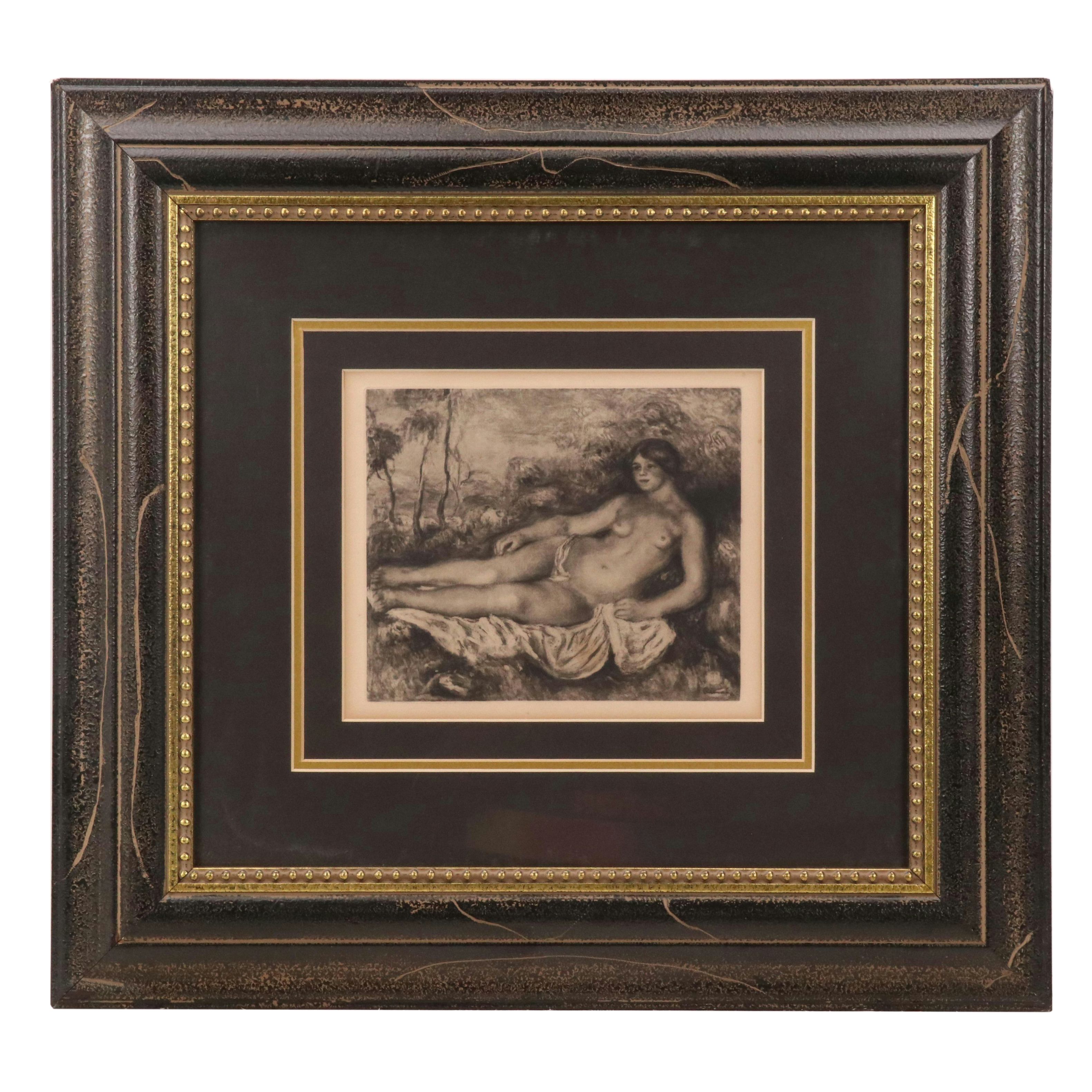 After Pierre-Auguste Renoir Heliogravure "Femme Entendue," 1919