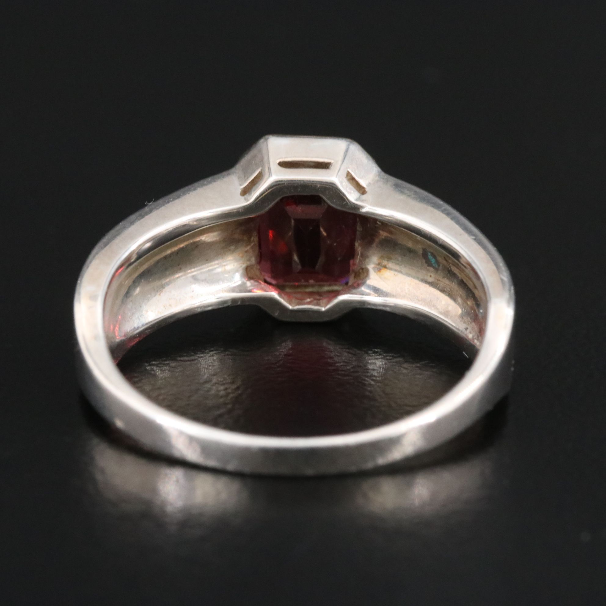 Cartier Sterling, 18K and Garnet Ring Vintage