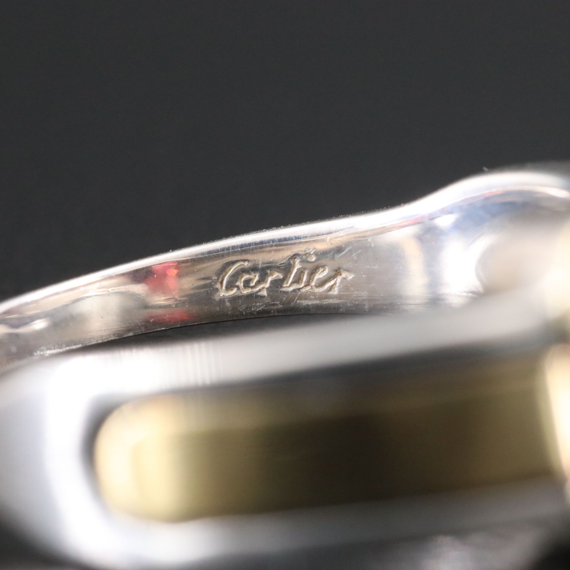 Cartier Sterling, 18K and Garnet Ring Vintage