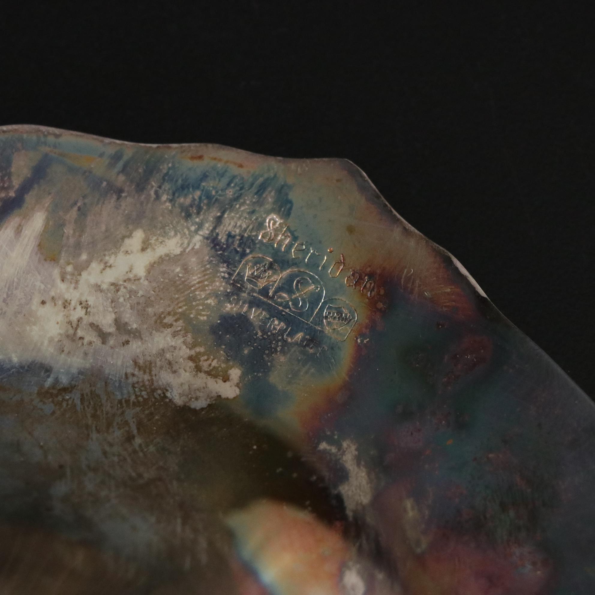 Silver Plate Handled Tray, Relish Dish, Footed Bowl, and Trivet