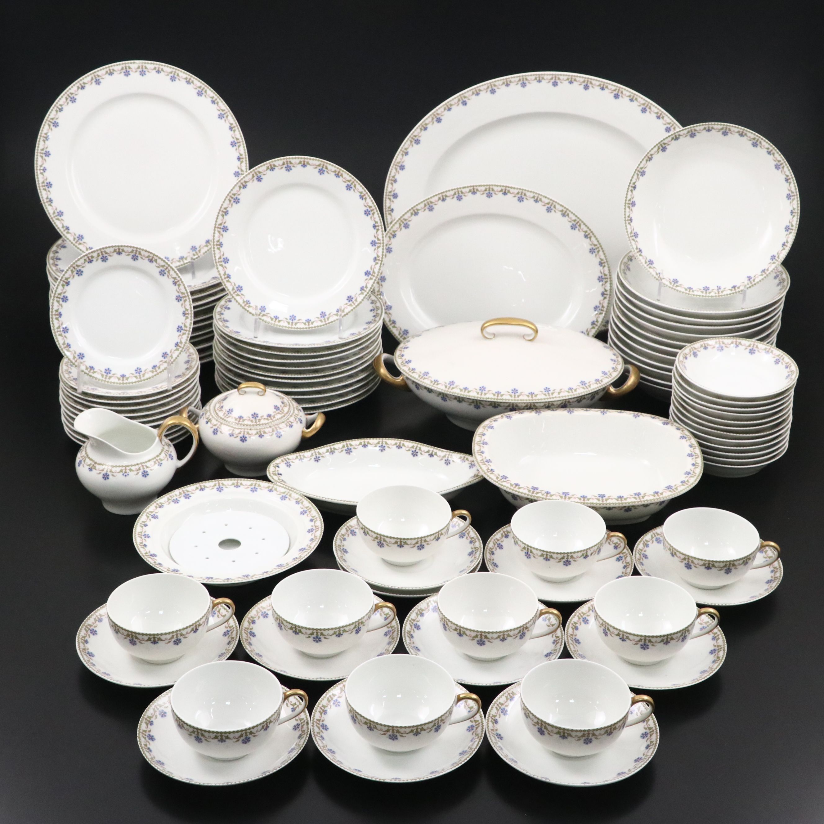 Tressemanes & Vogt Limoges Porcelain Dinnerware, Late 19th/ Early 20th Century