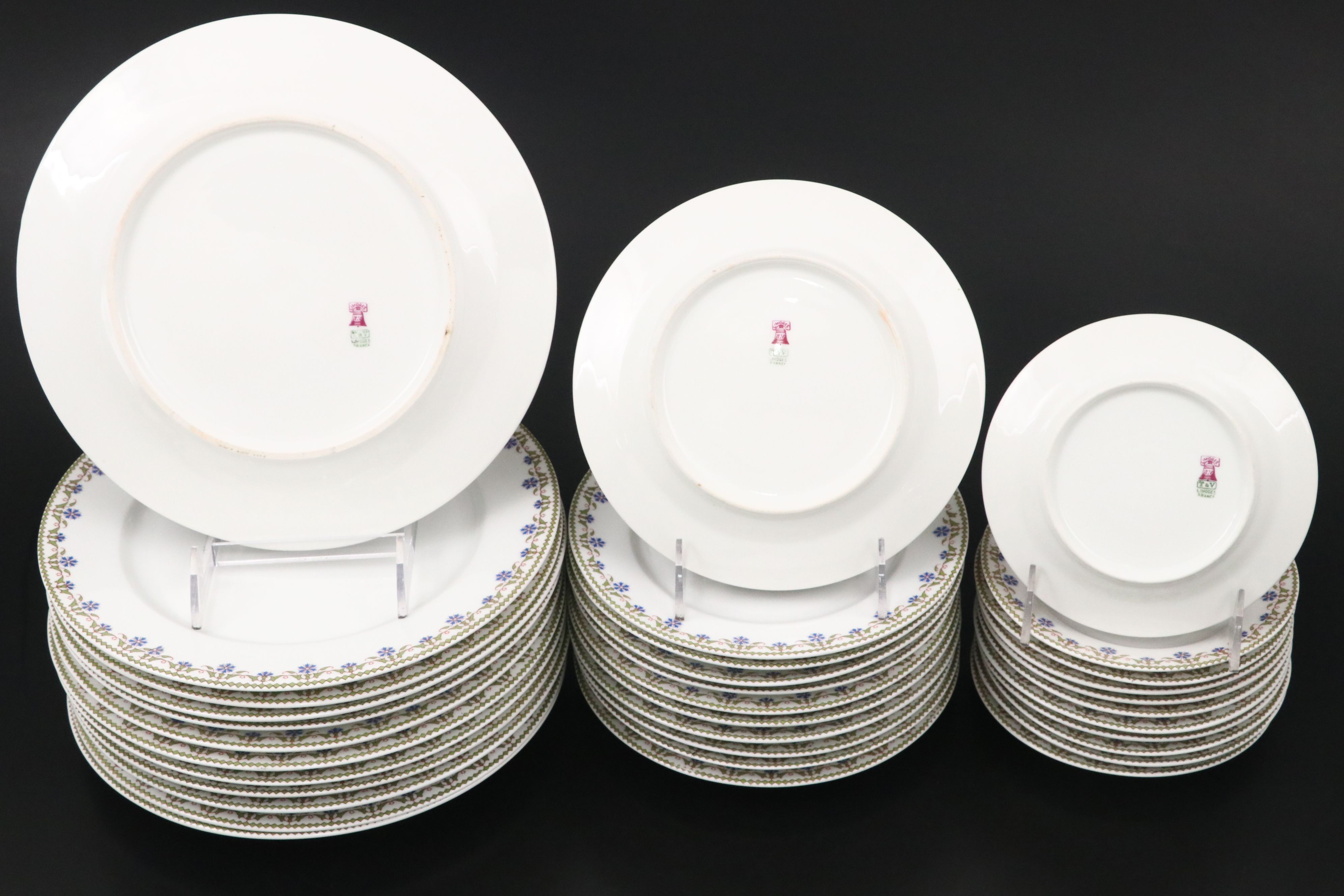 Tressemanes & Vogt Limoges Porcelain Dinnerware, Late 19th/ Early 20th Century
