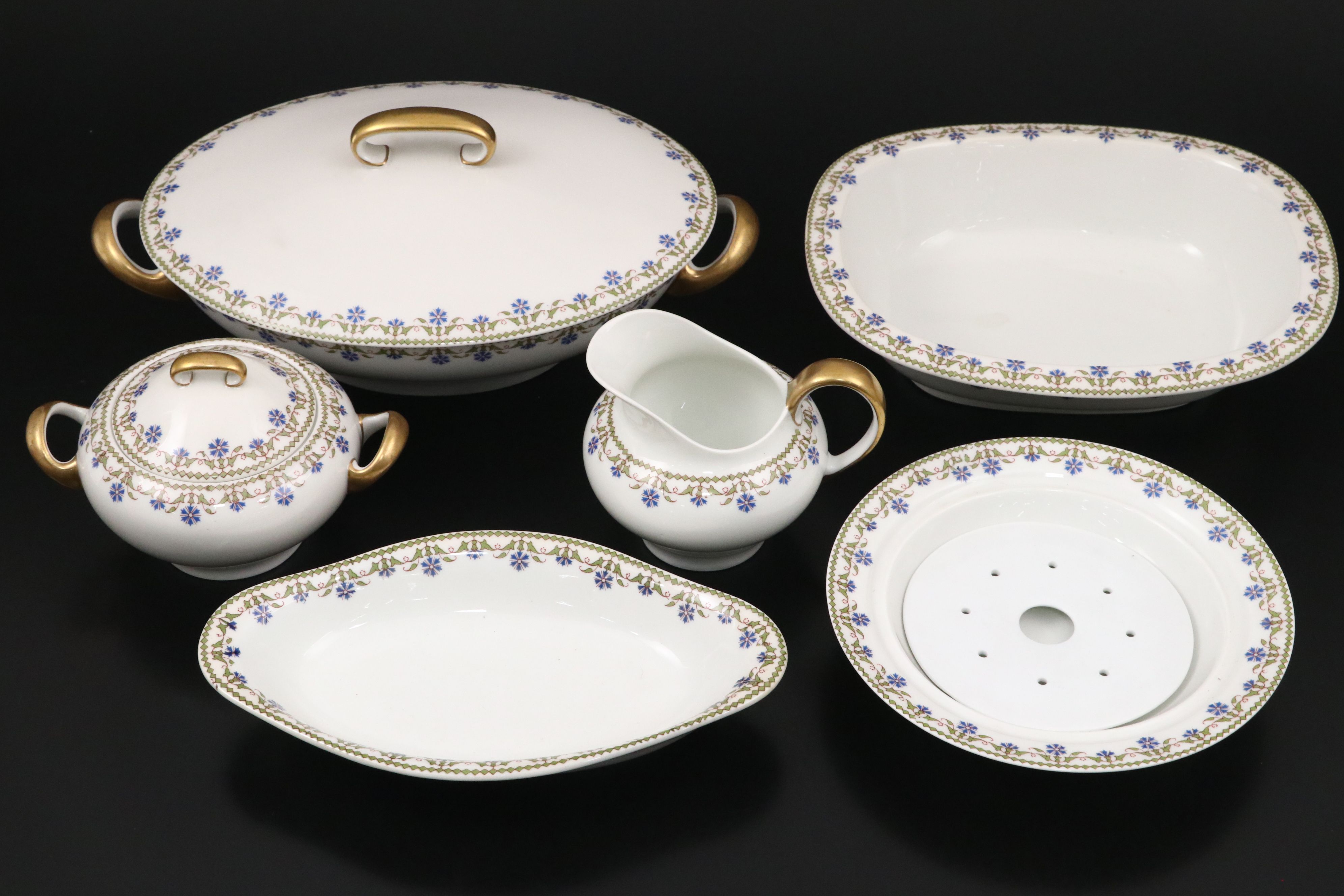 Tressemanes & Vogt Limoges Porcelain Dinnerware, Late 19th/ Early 20th Century