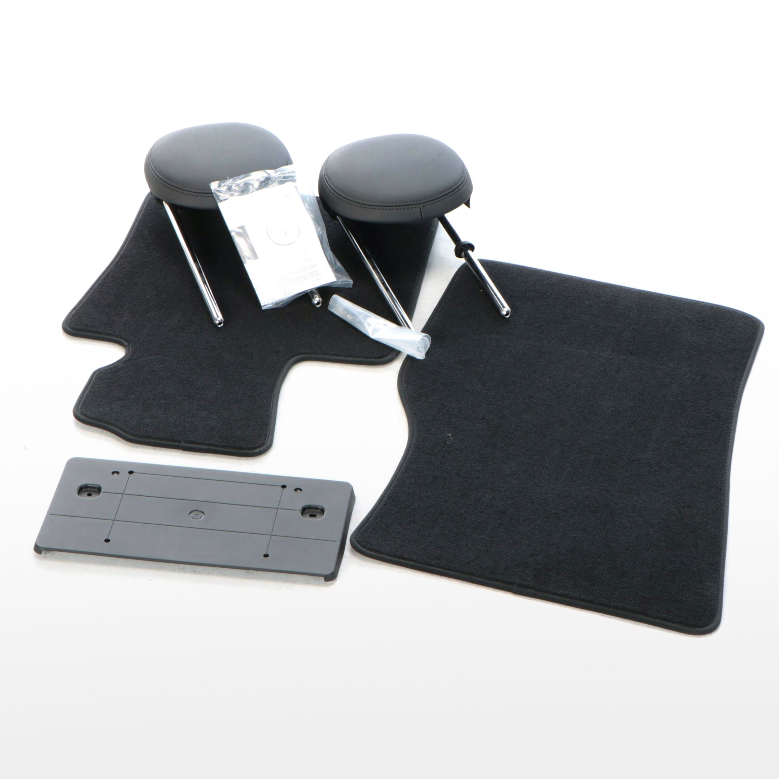Mini Cooper Headrests with Floor Mats and License Plate Bracket