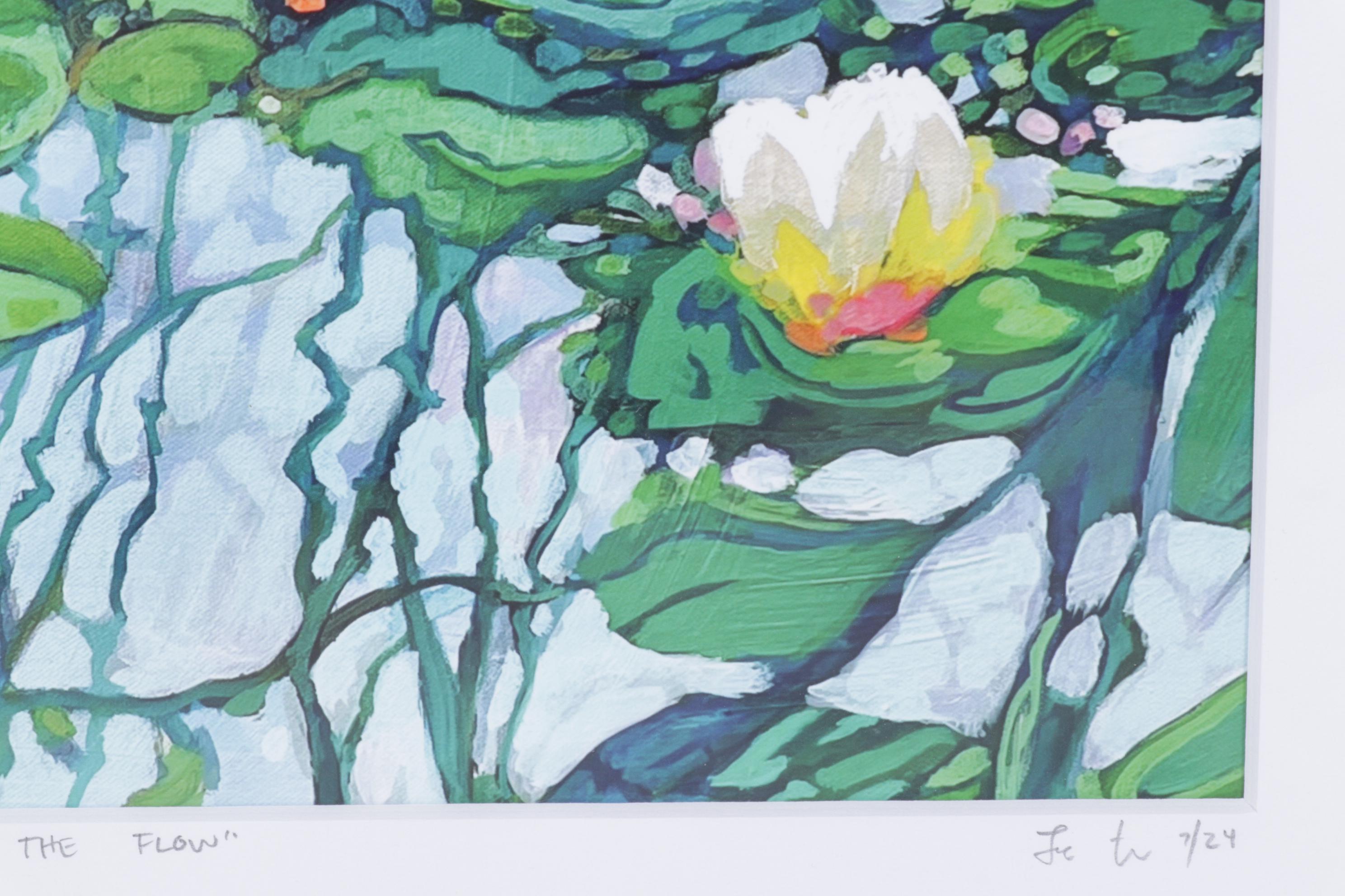 Surrealist Freshwater Landscape "In The Flow" Giclée on Paper, 2025