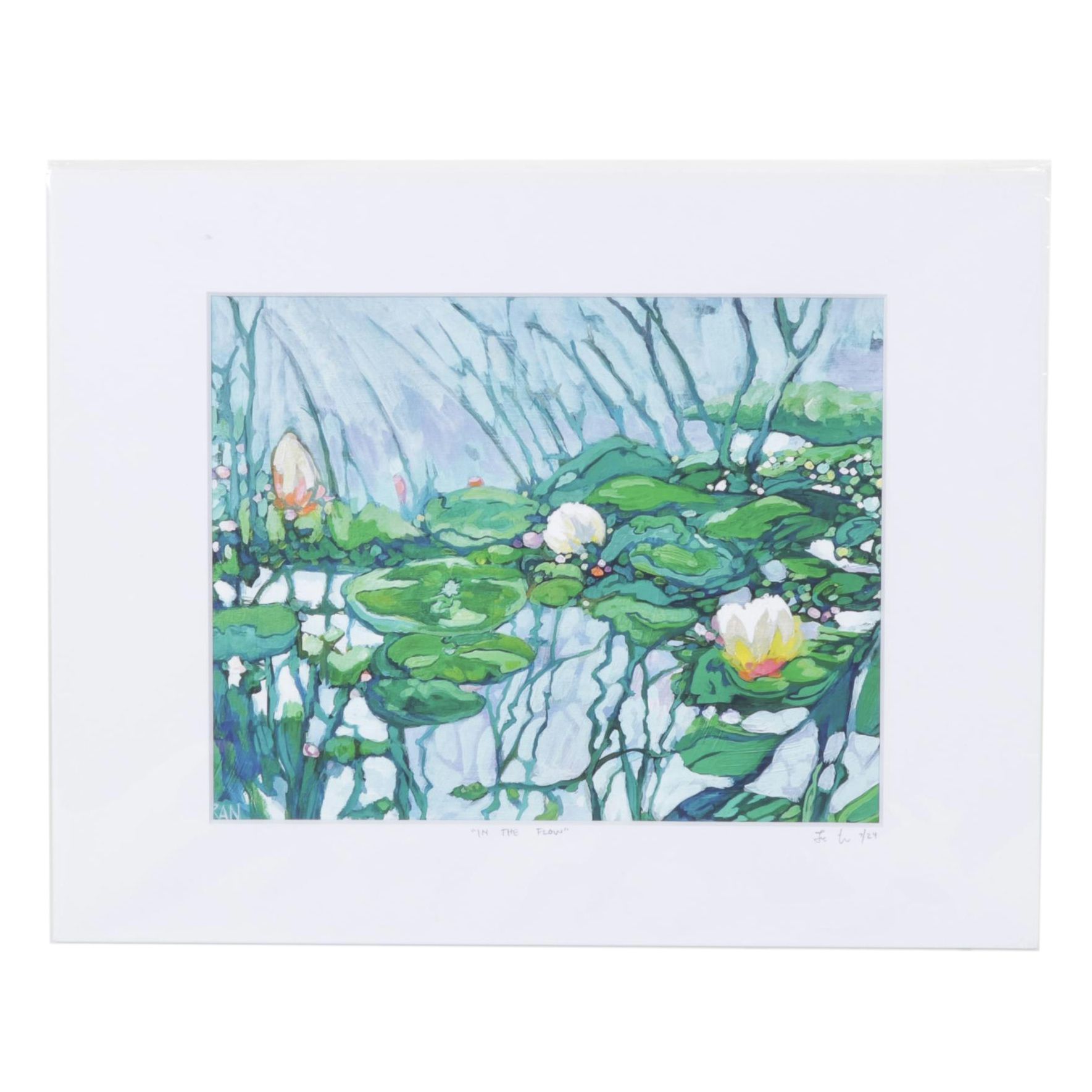 Surrealist Freshwater Landscape "In The Flow" Giclée on Paper, 2025