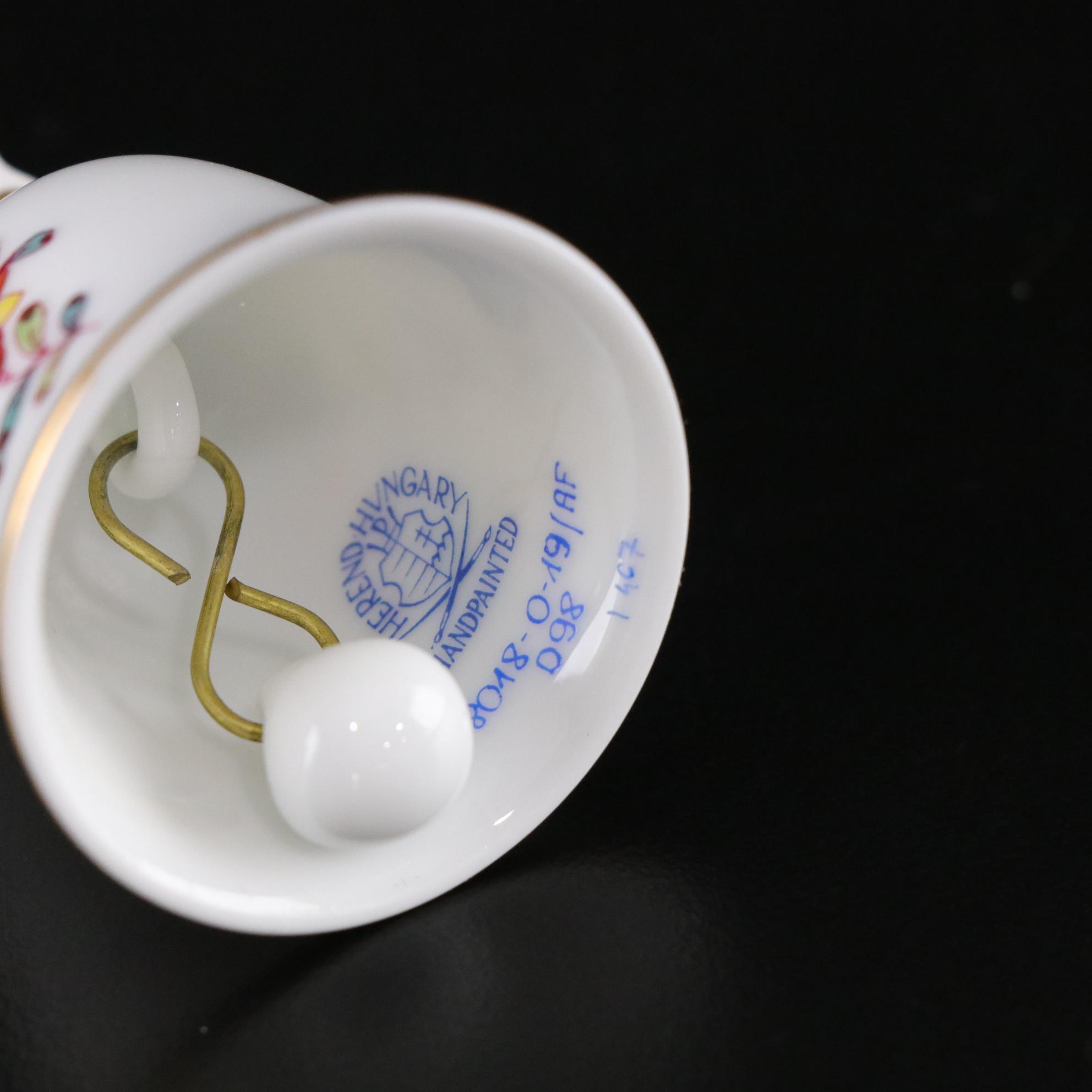 Herend Porcelain Bell and Wedgwood "Clementine" Bone China Bud Vase