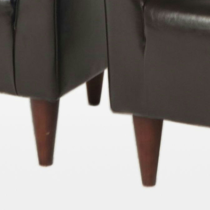 Pair of Modern Dark Brown Faux Leather Accent Chairs