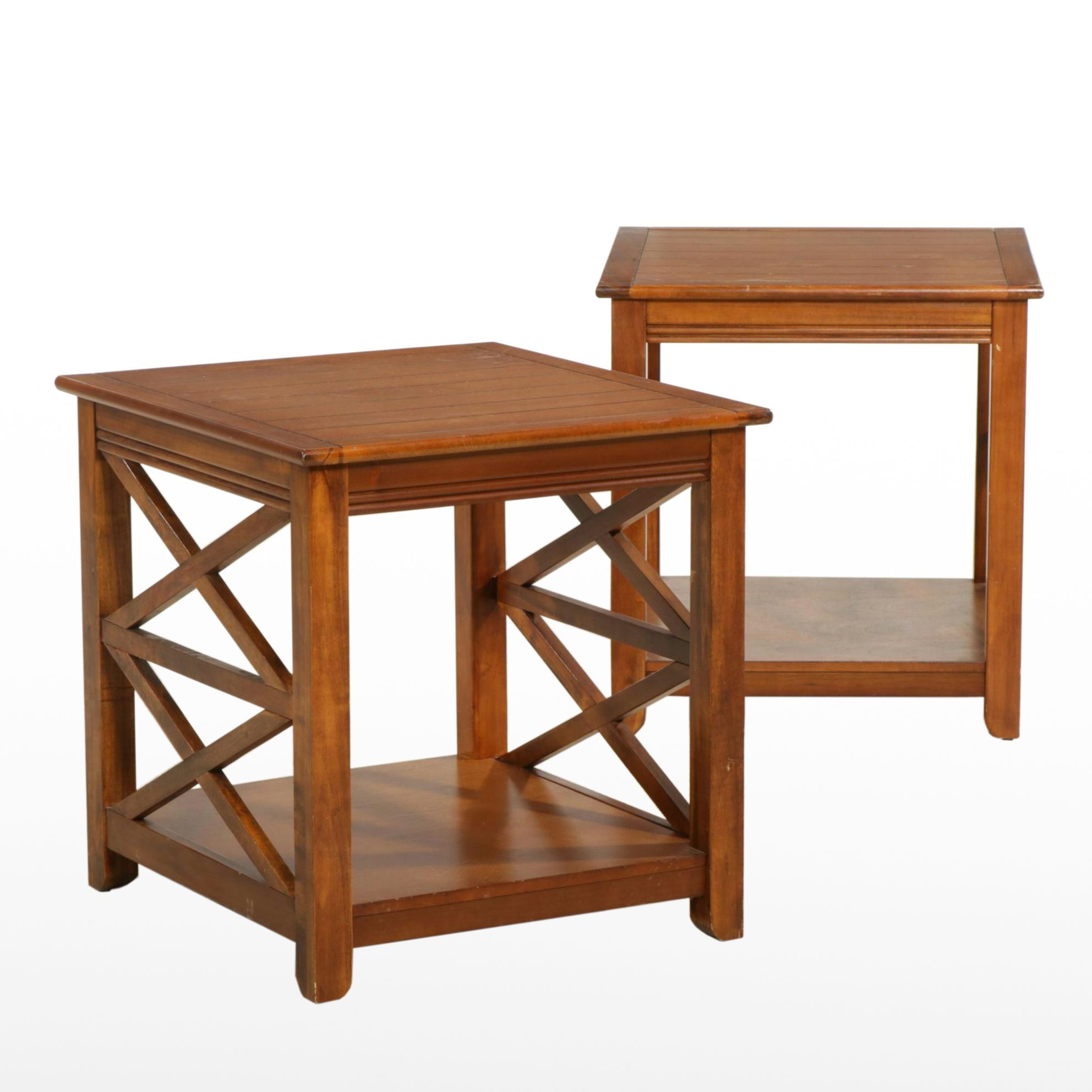 Pair of Wood Side Tables, 21st Century