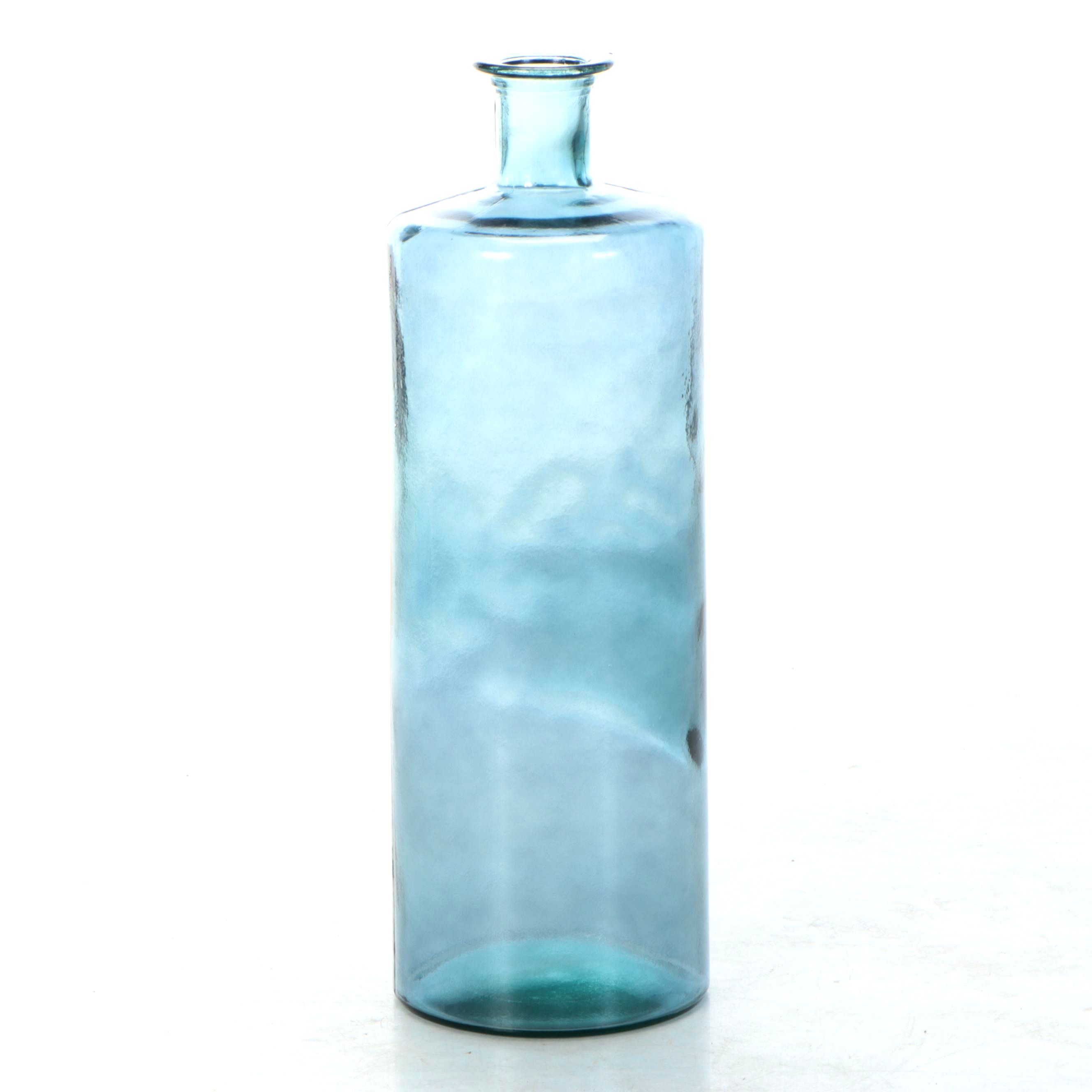 Spanish Glass Bottle-Shaped Floor Vase