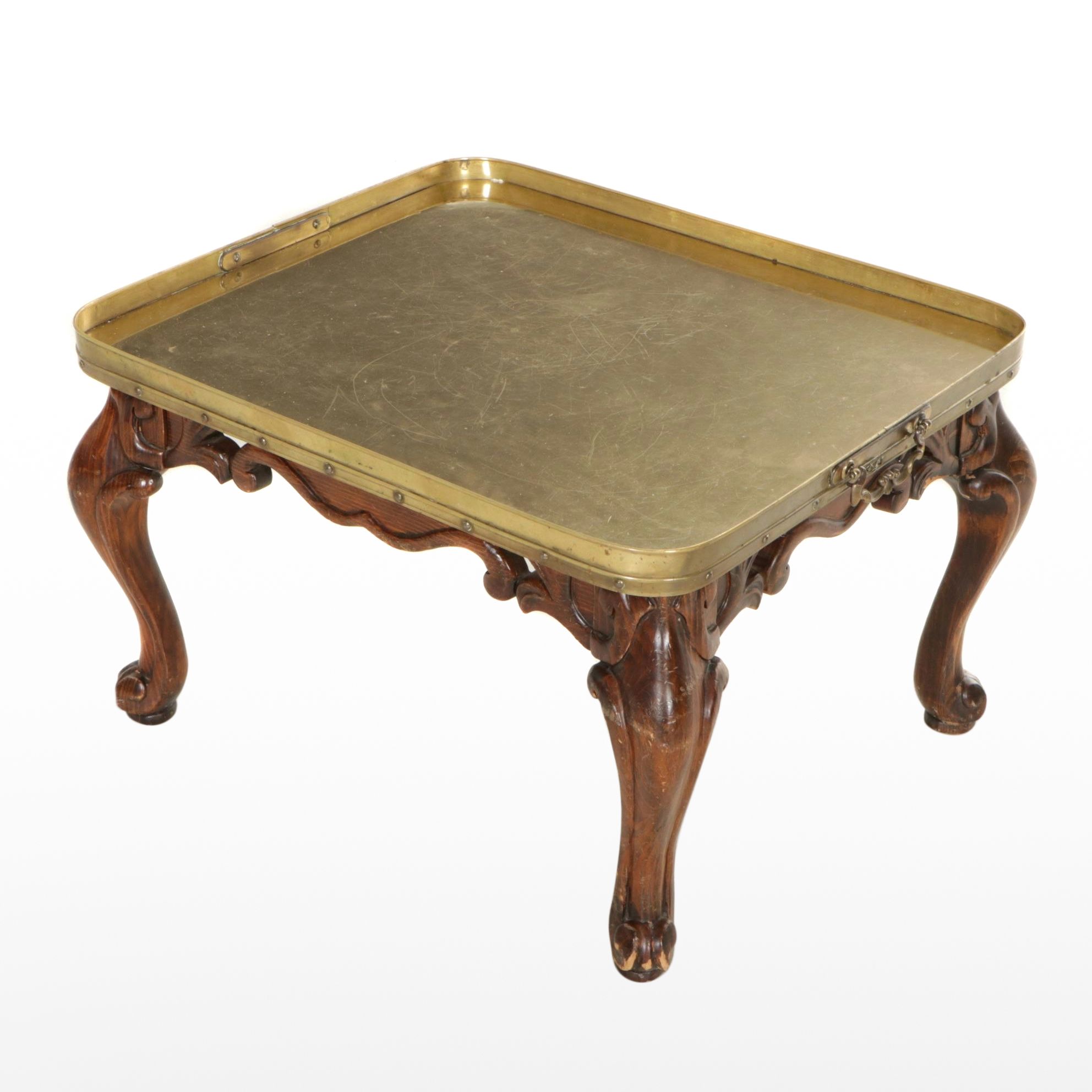 Brass Tray-Form Cocktail Table