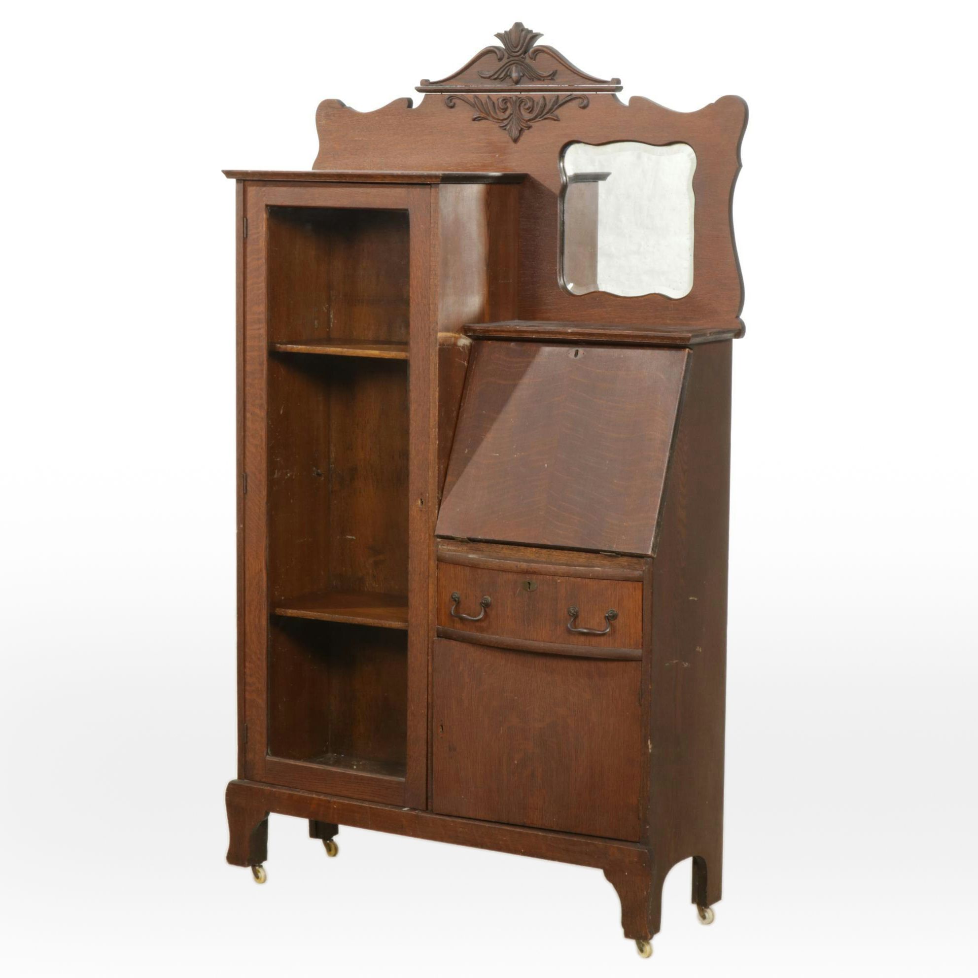 Victorian Oak Side-by-Side Desk, Late 19th to Early 20th Century