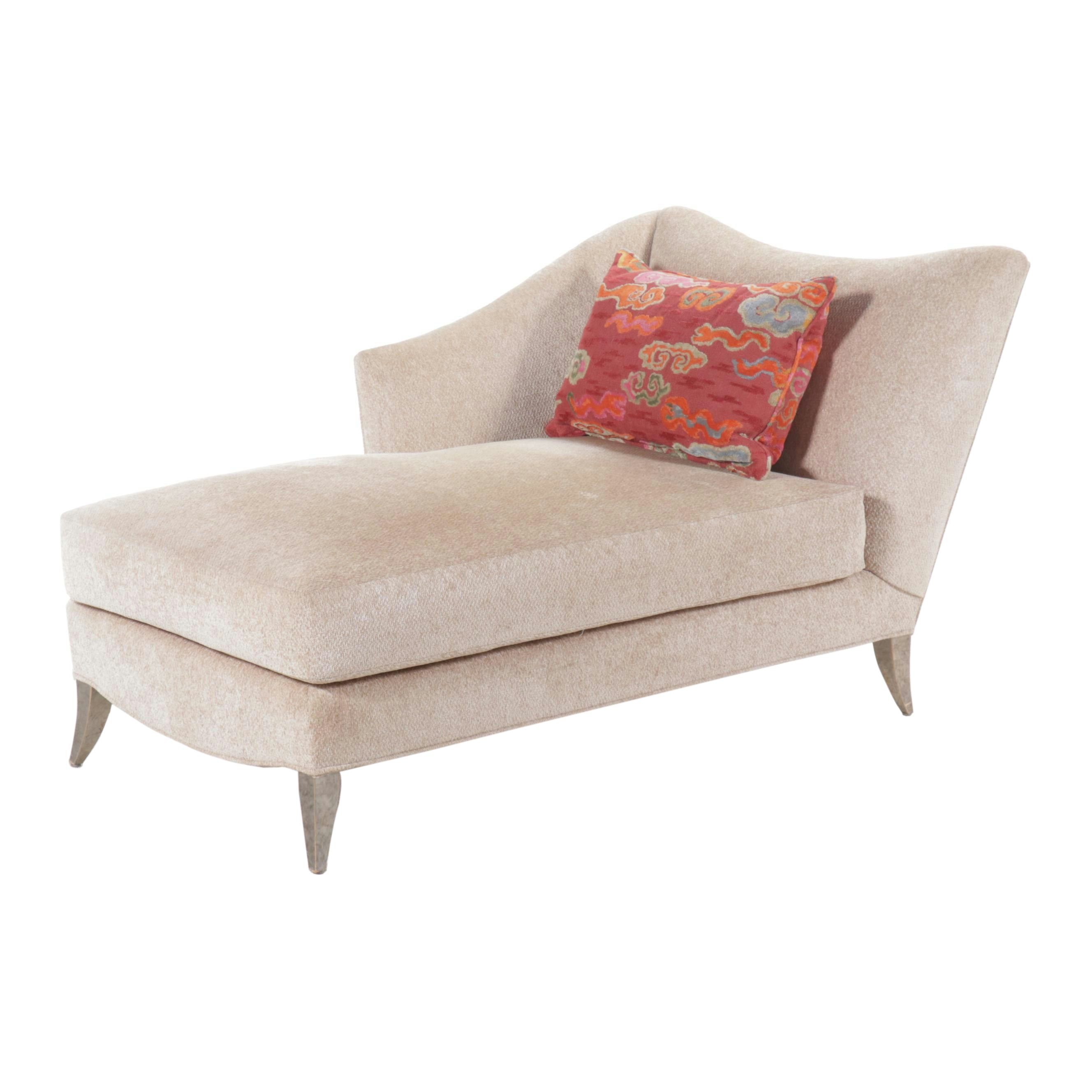 Chenille Upholstered Chaise Lounge
