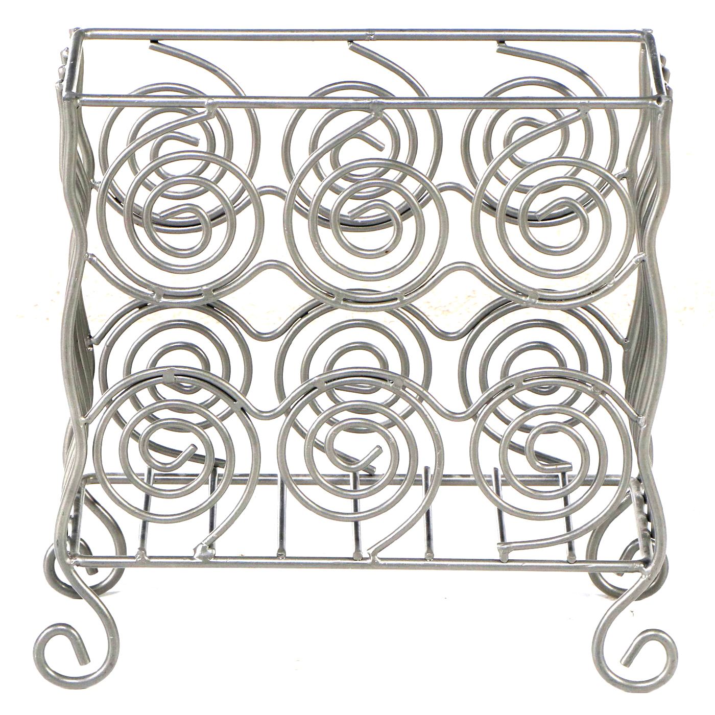 Contemporary Spiral Metal Magazine Rack