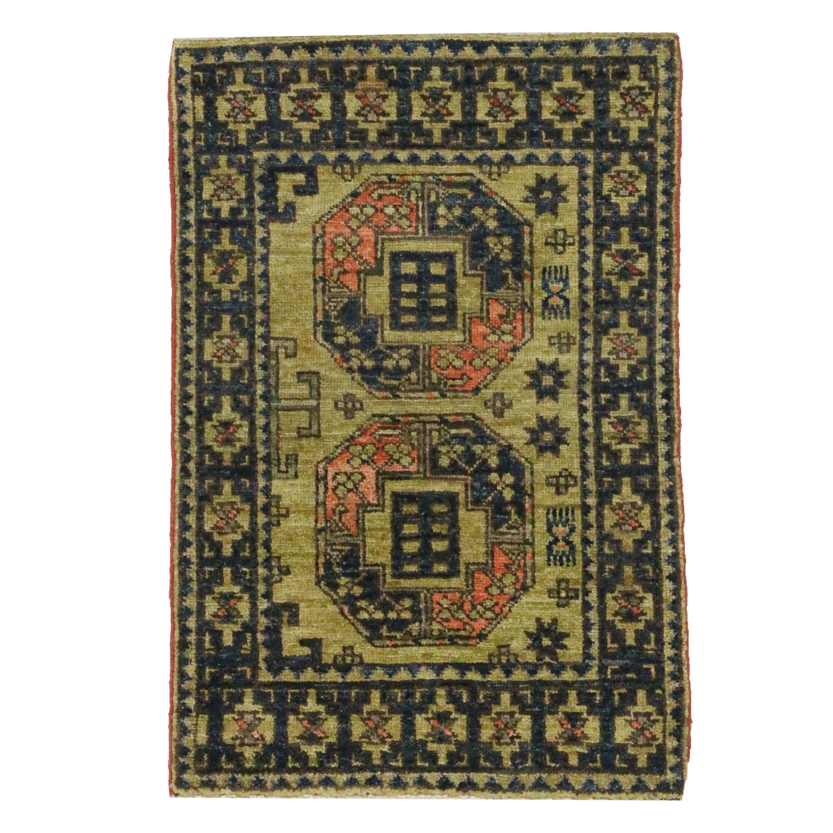 2'1 x 3'1 Hand-Knotted Turkmen Ersari Gul Accent Rug