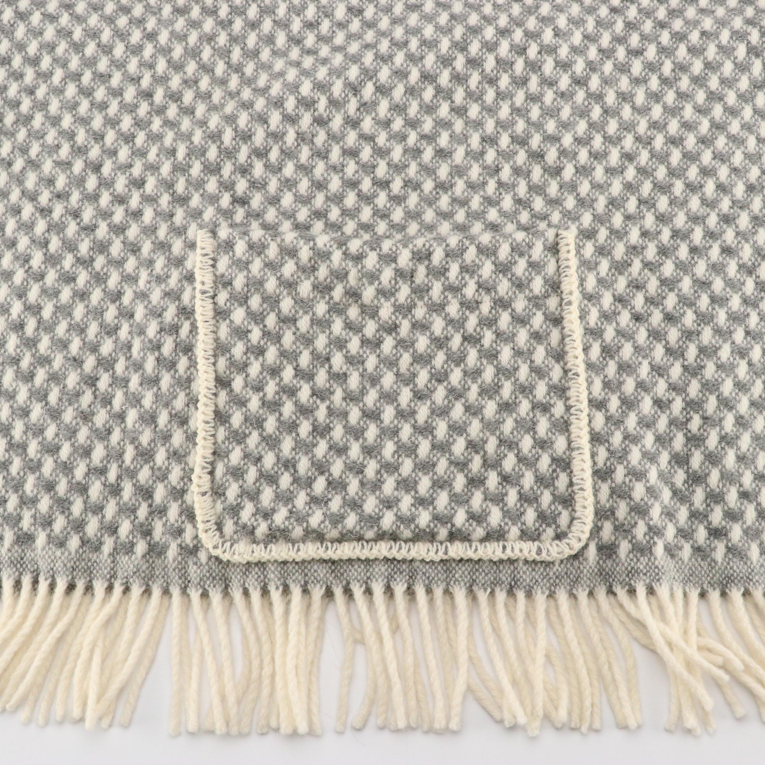 Vintage Zwicker Wool Knit Beanie, Large Scarf and Embroidered Fringe Poncho