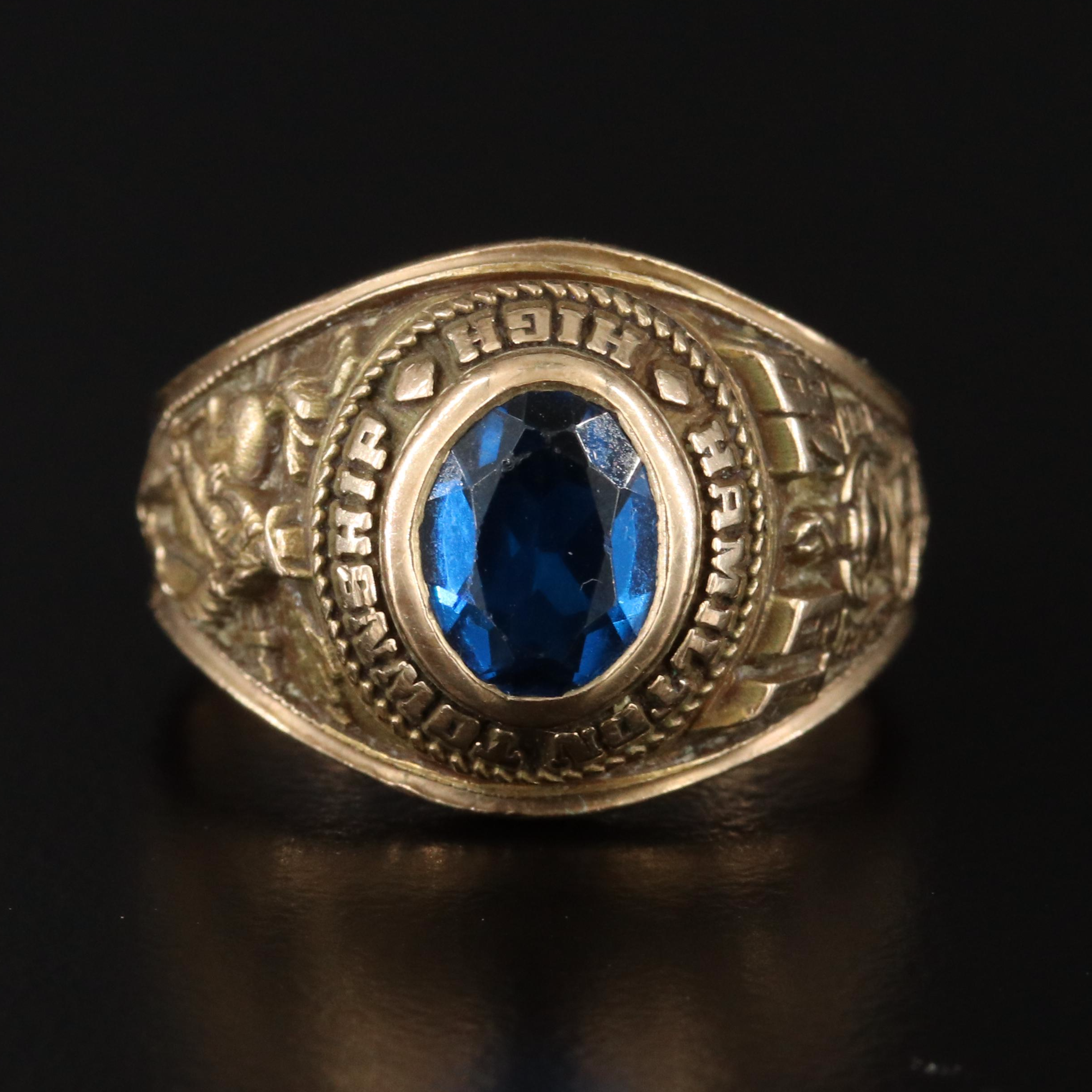 10K Spinel 1978 Hamilton Township High School Class Ring