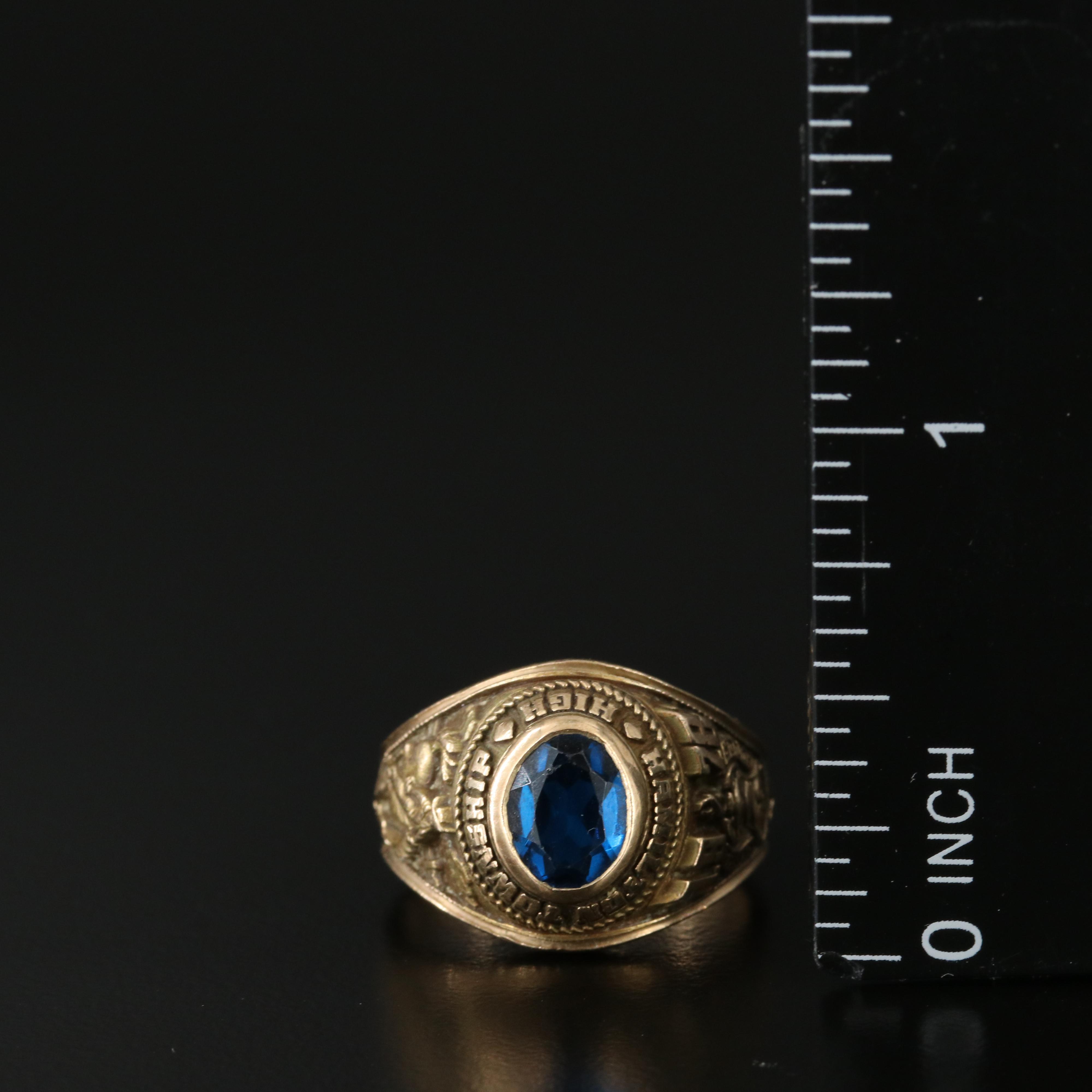 10K Spinel 1978 Hamilton Township High School Class Ring