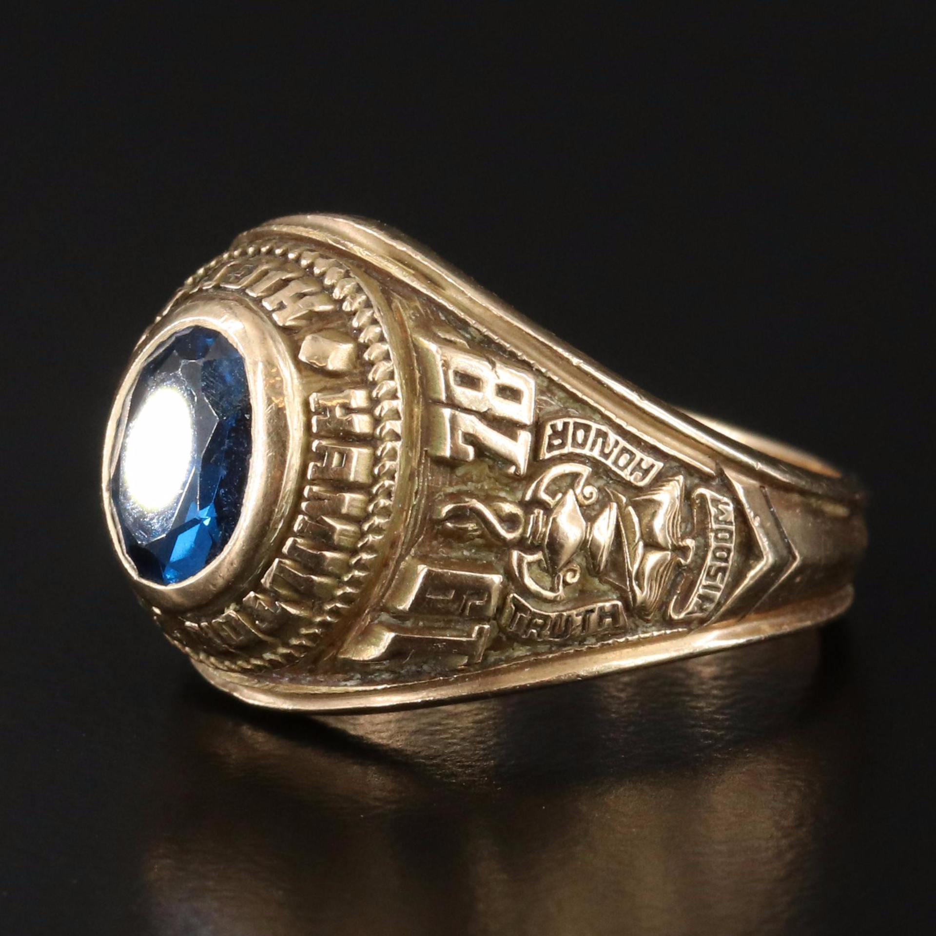 10K Spinel 1978 Hamilton Township High School Class Ring