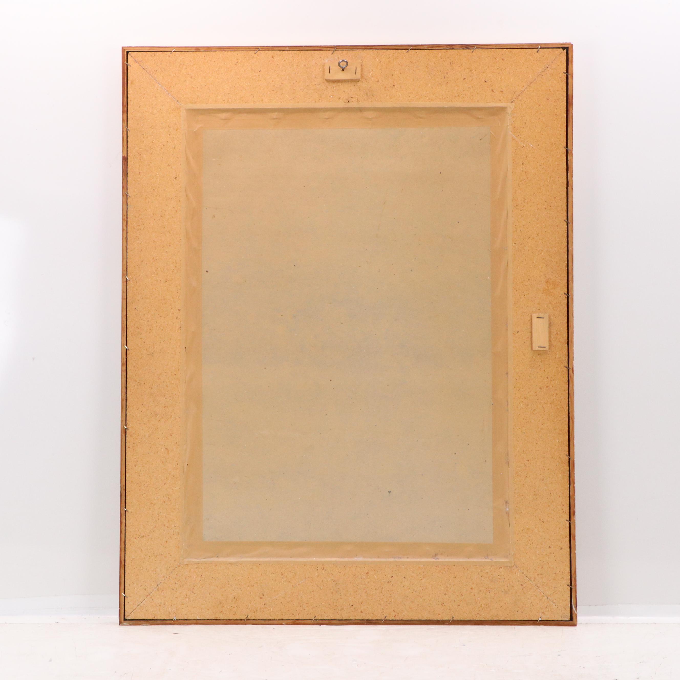 Mykonos Cityscape Watercolor Painting of Windmill, Late 20th Century