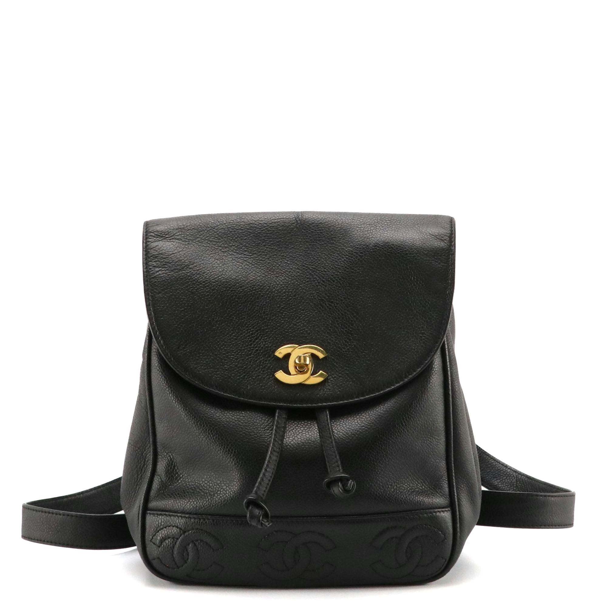 Chanel CC Backpack Purse in Caviar Leather