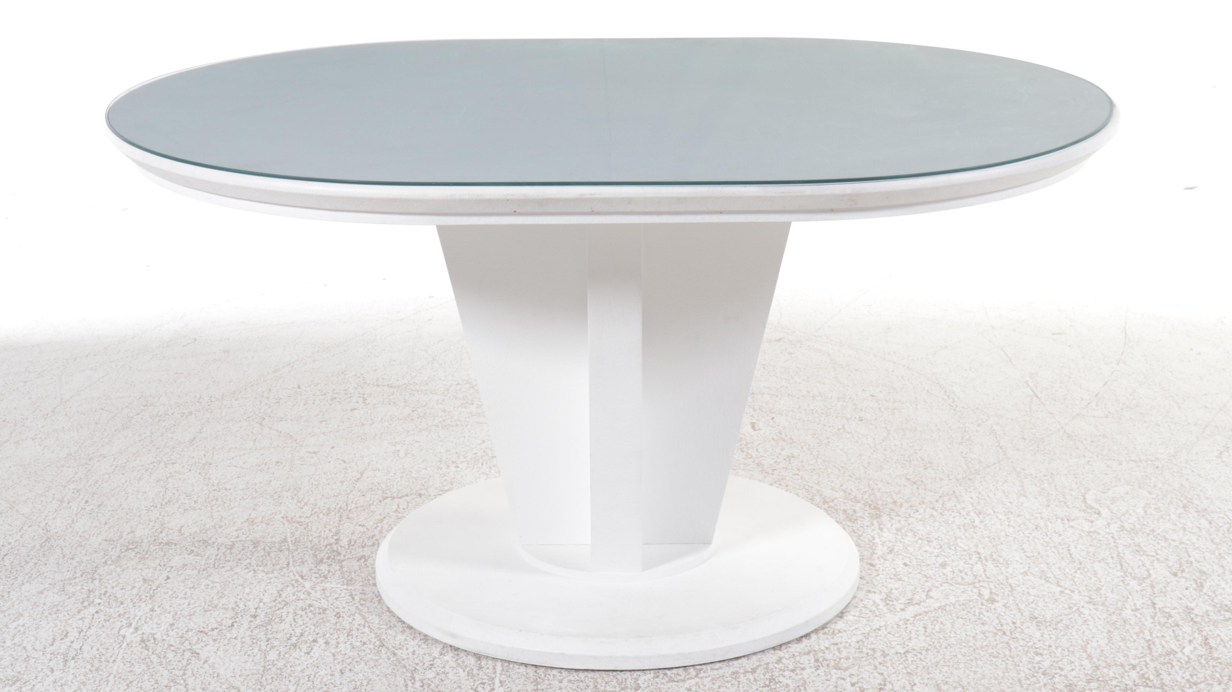 Set of Six Design Institute America Modern Side Chairs with Dining Table