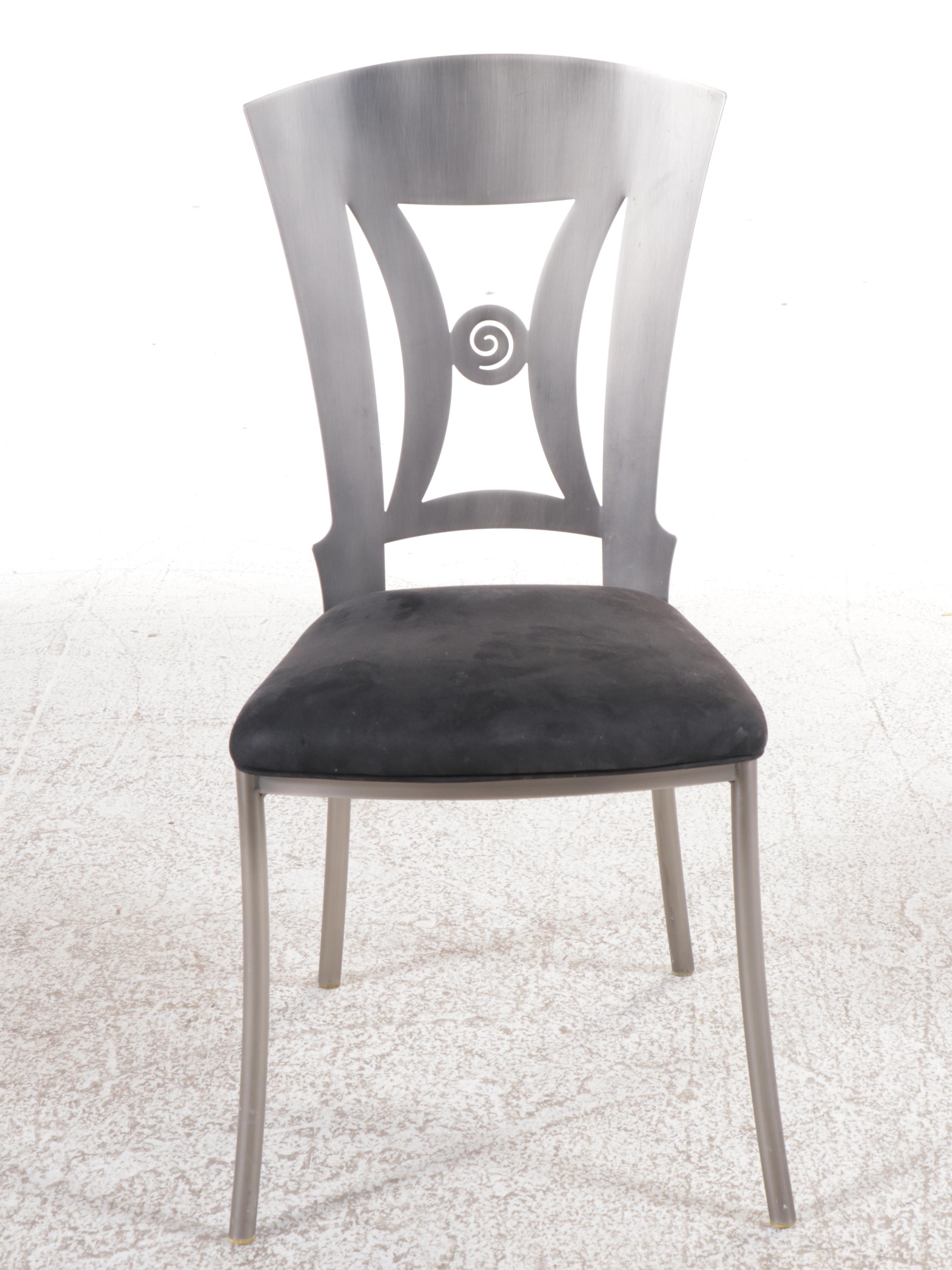 Set of Six Design Institute America Modern Side Chairs with Dining Table