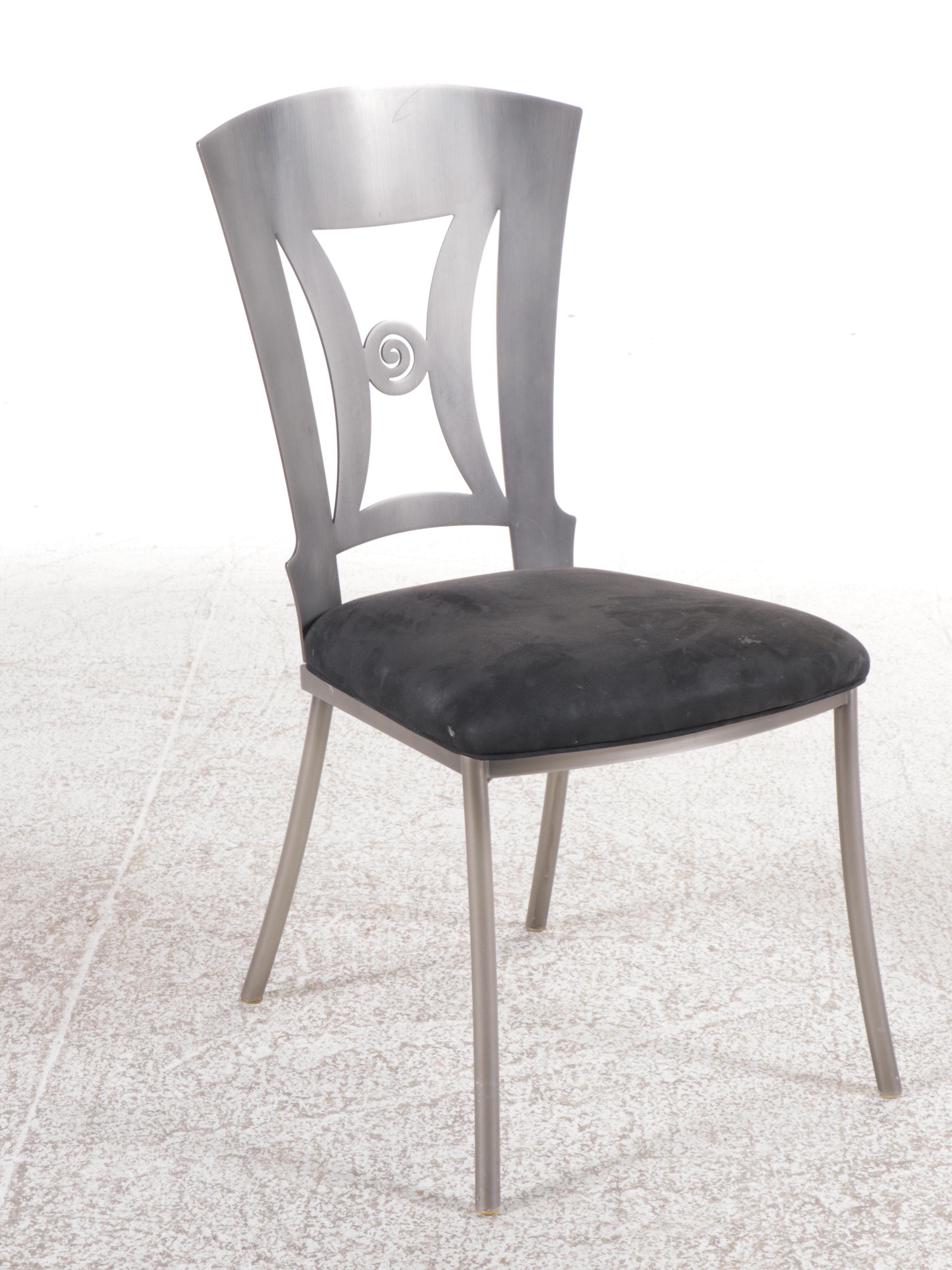 Set of Six Design Institute America Modern Side Chairs with Dining Table