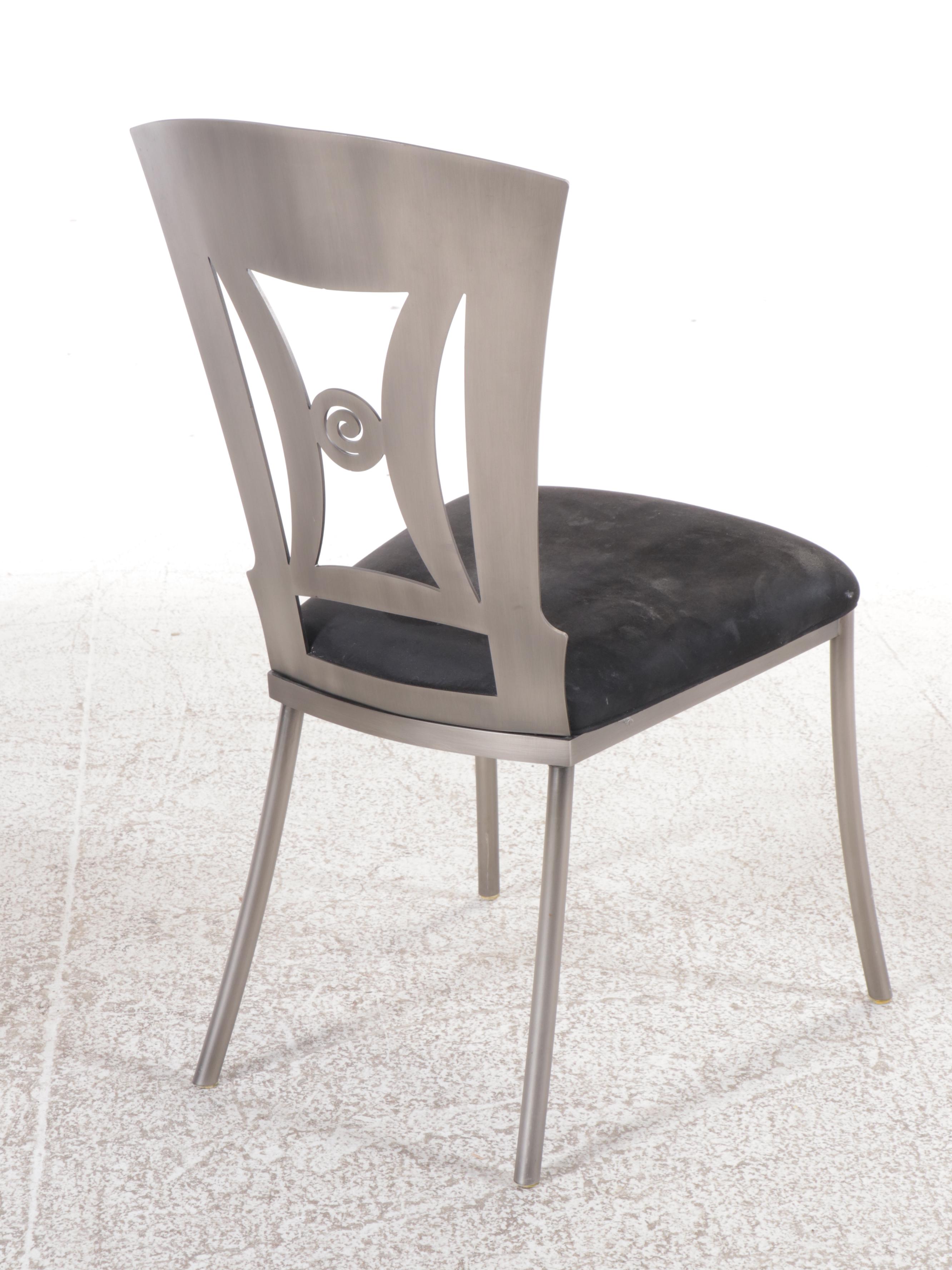 Set of Six Design Institute America Modern Side Chairs with Dining Table