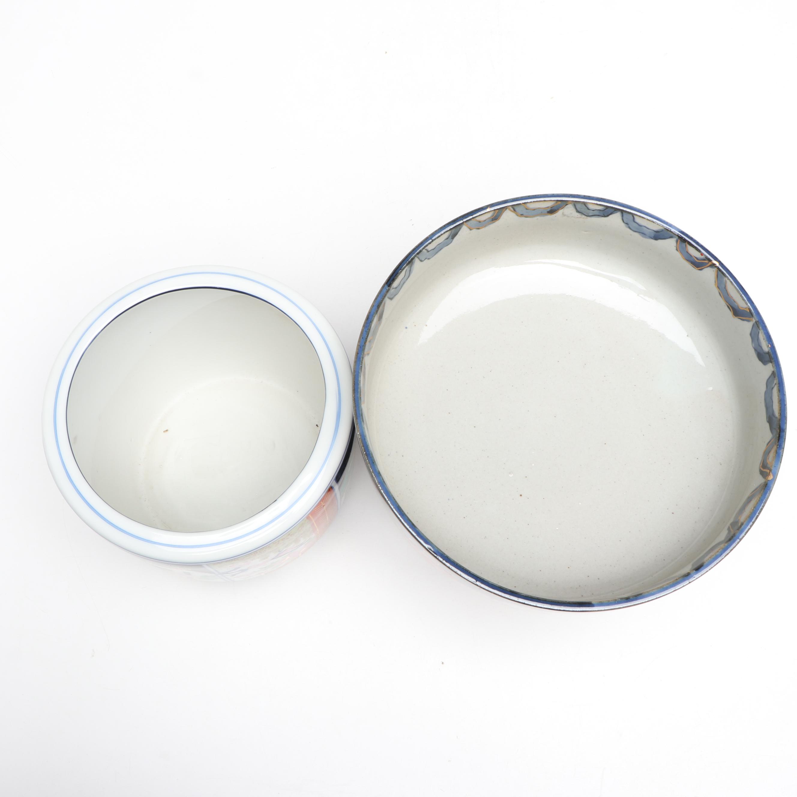 Imperial Imari Porcelain Pedestal Bowl with Other Decor