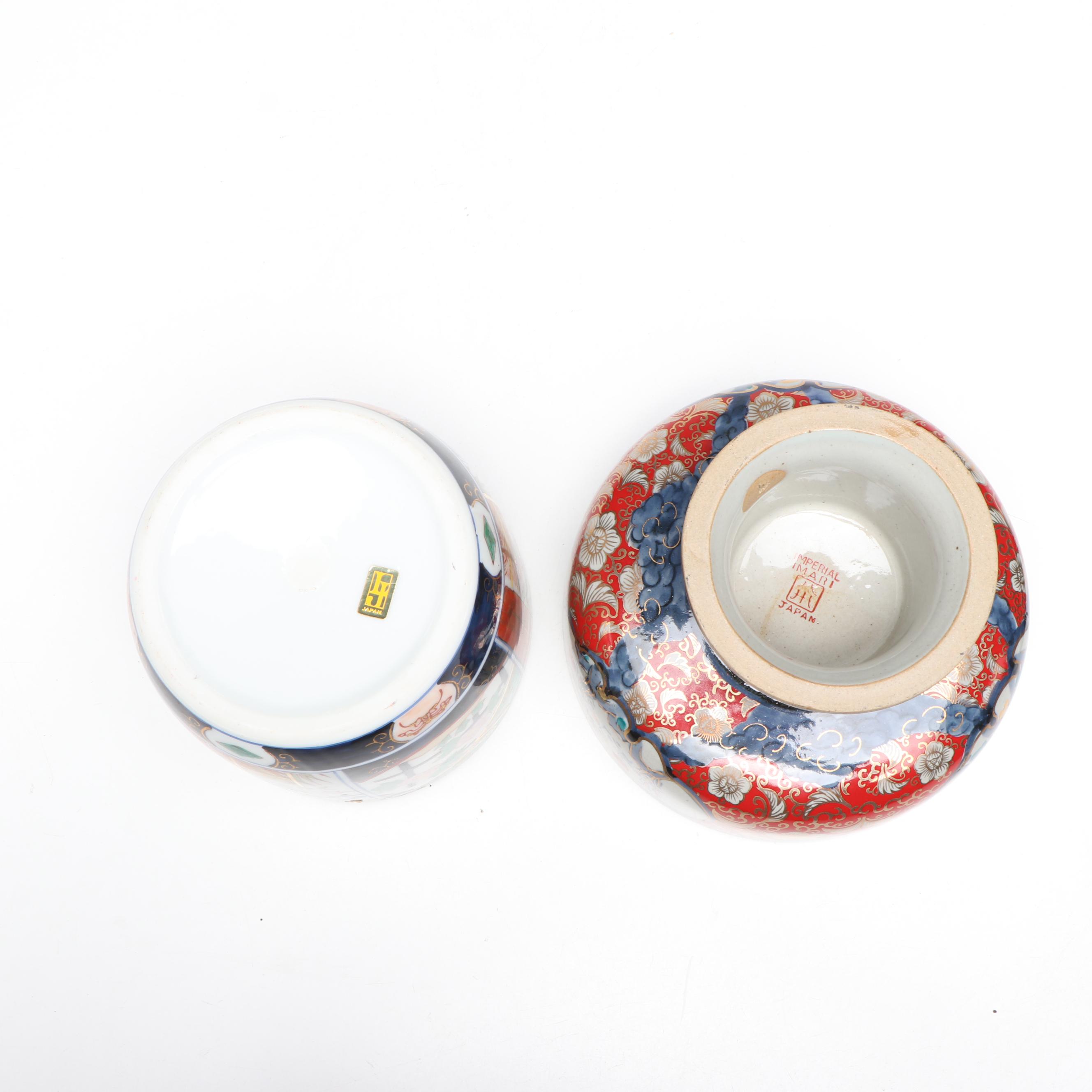 Imperial Imari Porcelain Pedestal Bowl with Other Decor